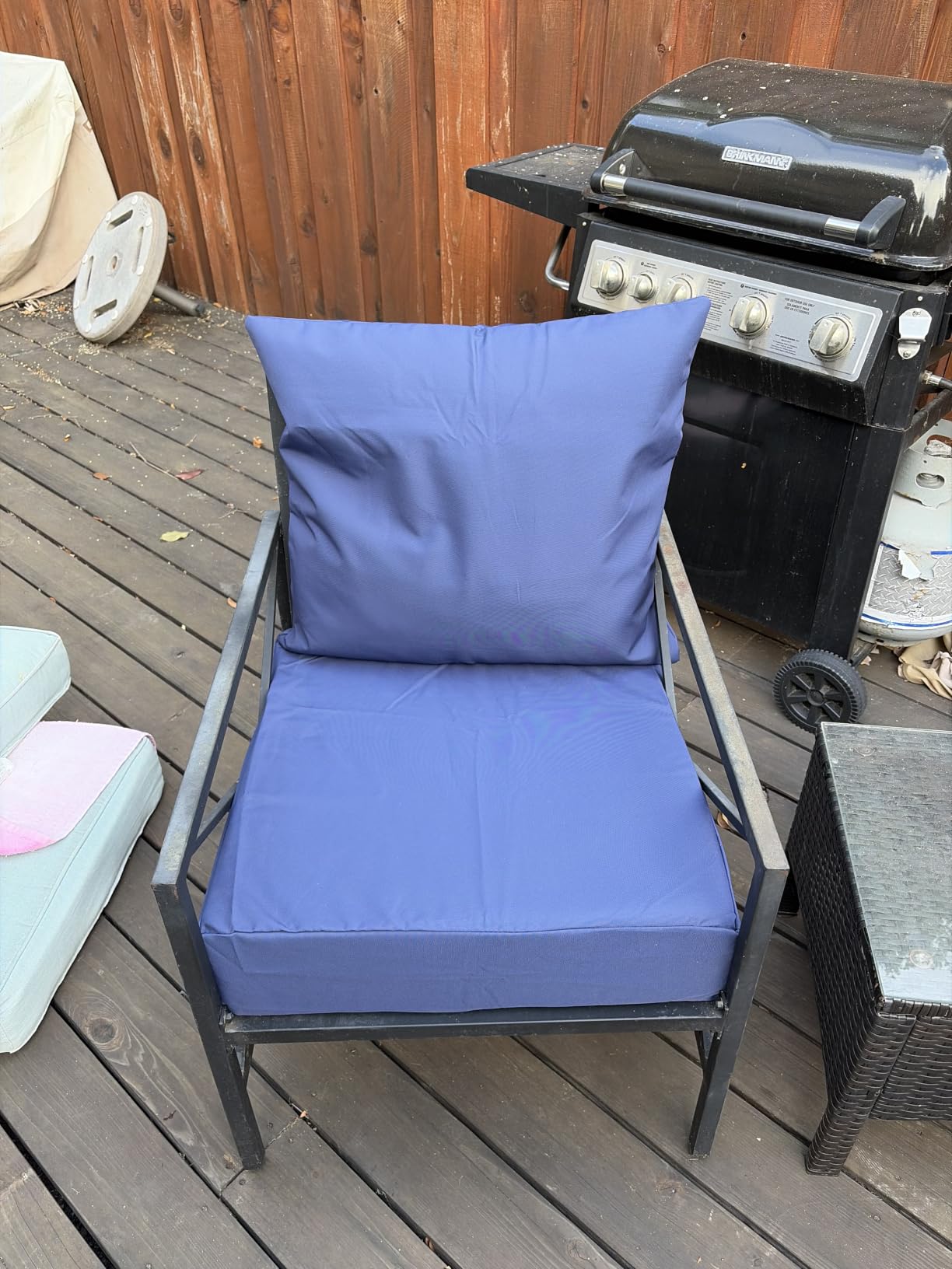Outdoor Deep Seat Cushion Set, 24x24 Inch, Navy Blue, Set of 4 customer photo 1