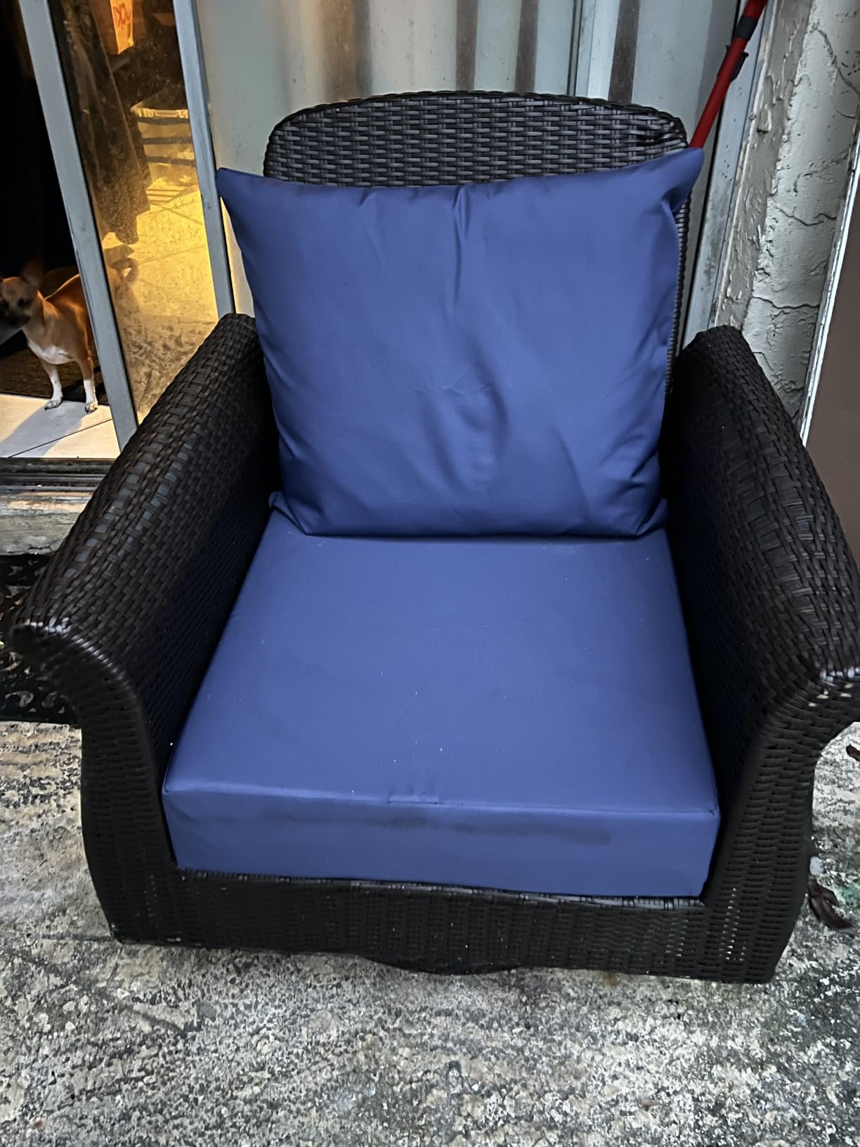 Outdoor Deep Seat Cushion Set, 24x24 Inch, Navy Blue, Set of 4 customer photo 2