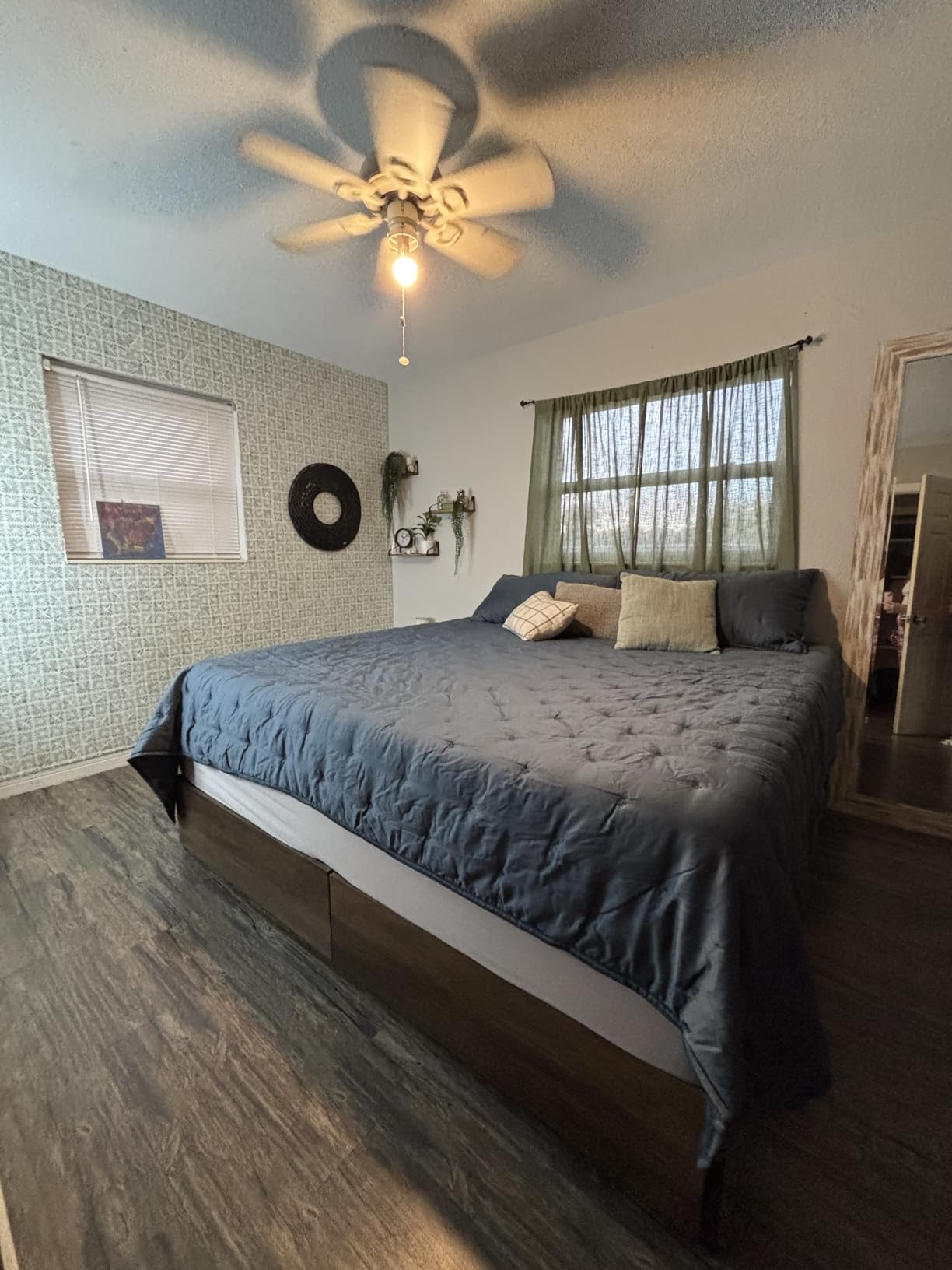 LIKIMIO Queen Bed Frame with 4 Storage Drawers, Dark Walnut customer photo 2
