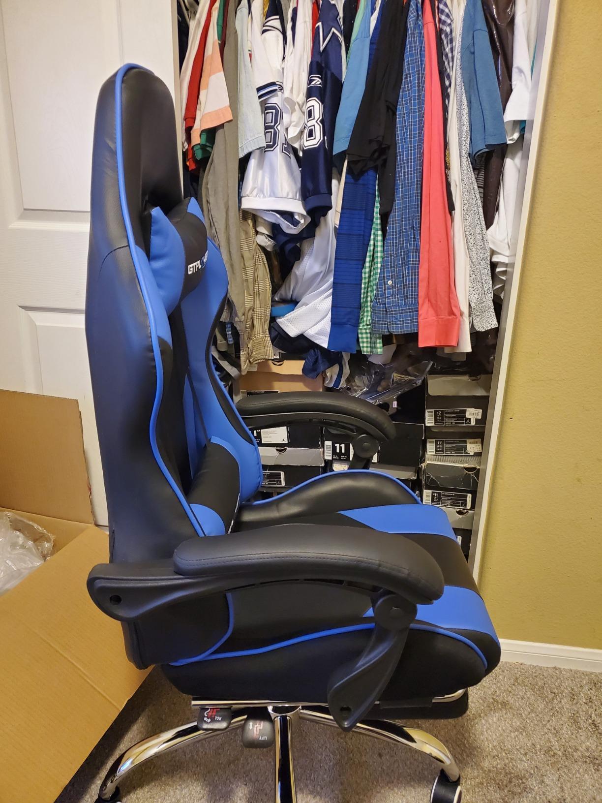 GTPLAYER Big & Tall Gaming Chair, Wide Seat with Footrest, Black & Gray customer photo 1