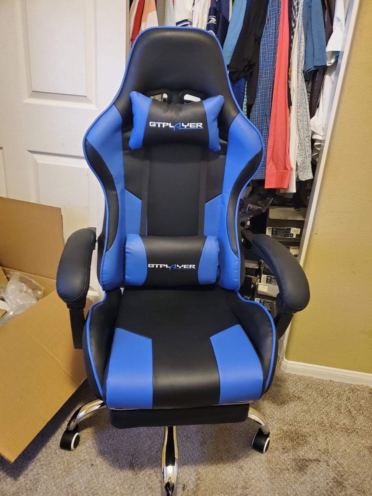 GTPLAYER Big & Tall Gaming Chair, Wide Seat with Footrest, Black & Gray customer photo 2