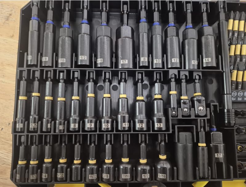 80 Pcs Magnetic Nut Driver Set & Impact Socket Set, Master S2/Cr-V Drill Sockets with Metric & SAE, 1/4