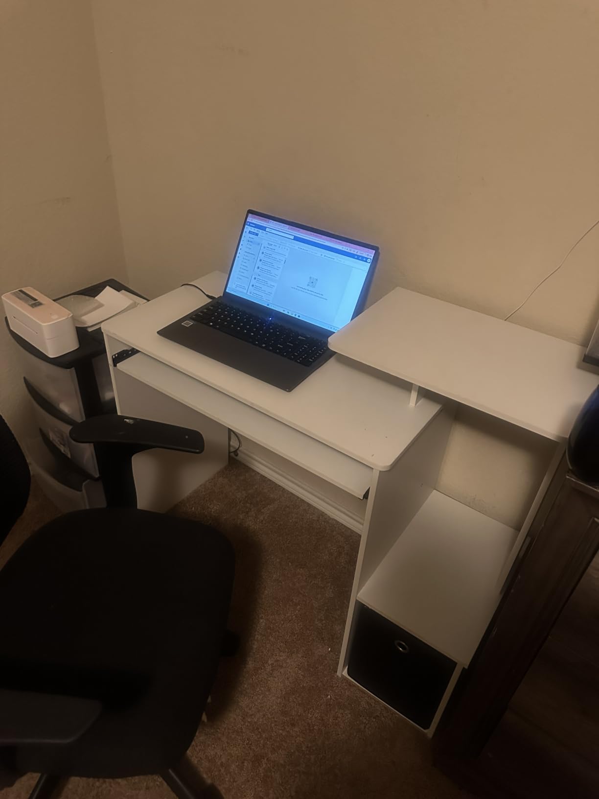 Furinno Econ Desk, 40-in Wide Gaming Desk with Keyboard Tray, Plain White customer photo 1
