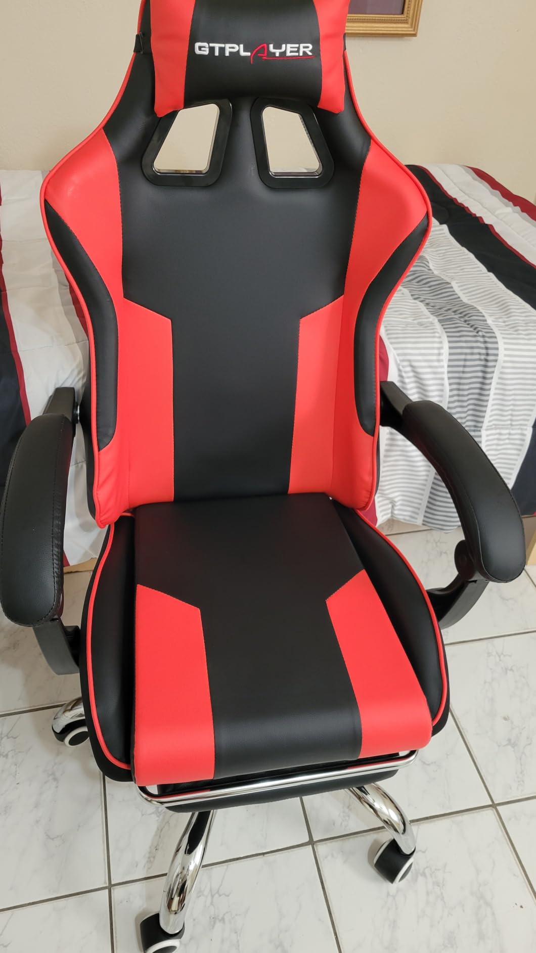 GTPLAYER Gaming Chair, Computer Chair with RGB LED Lights, High Back Ergonomic Chair for Adults with Footrest and Linkage Armrests& Headrest Lumbar Support (w/BT Speakers) customer photo 2
