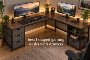 best l shaped gaming desks with drawers