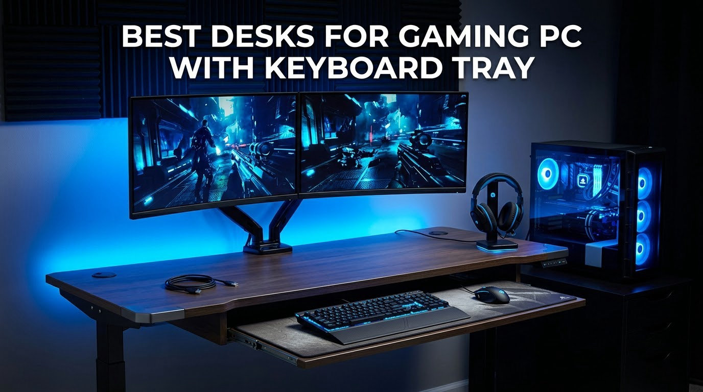 best desks for gaming pc with keyboard tray