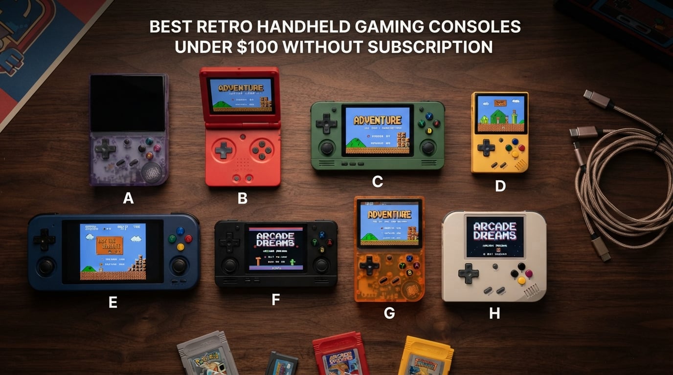 best retro handheld gaming consoles under $100 without subscription