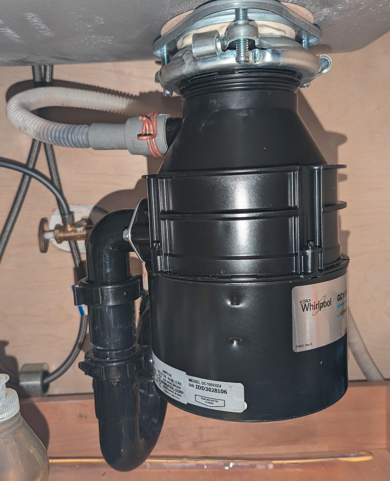 Whirlpool GC1000XE 1/3 hp in Sink Disposer, Black customer photo 1