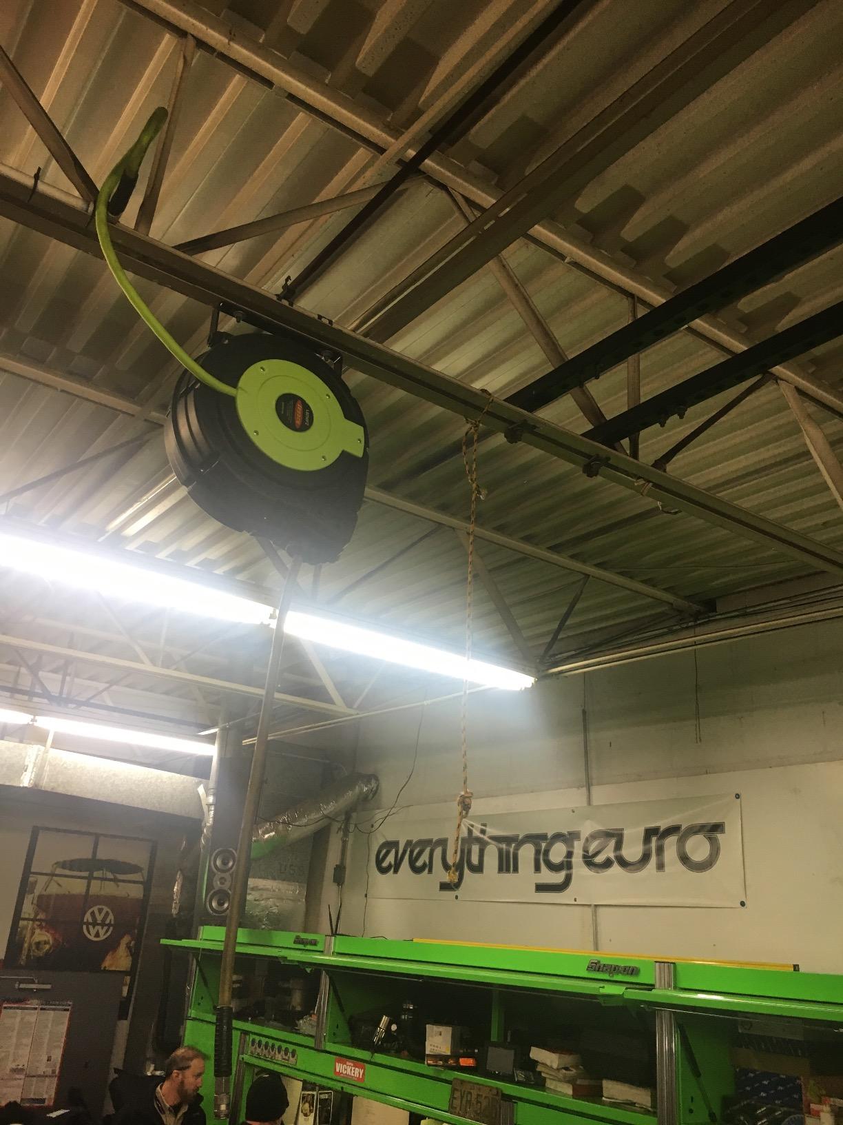 Flexzilla Retractable Enclosed Plastic Air Hose Reel, 3/8 in. x 50 ft., Heavy Duty, Lightweight, Hybrid, ZillaGreen - L8250FZ customer photo 1