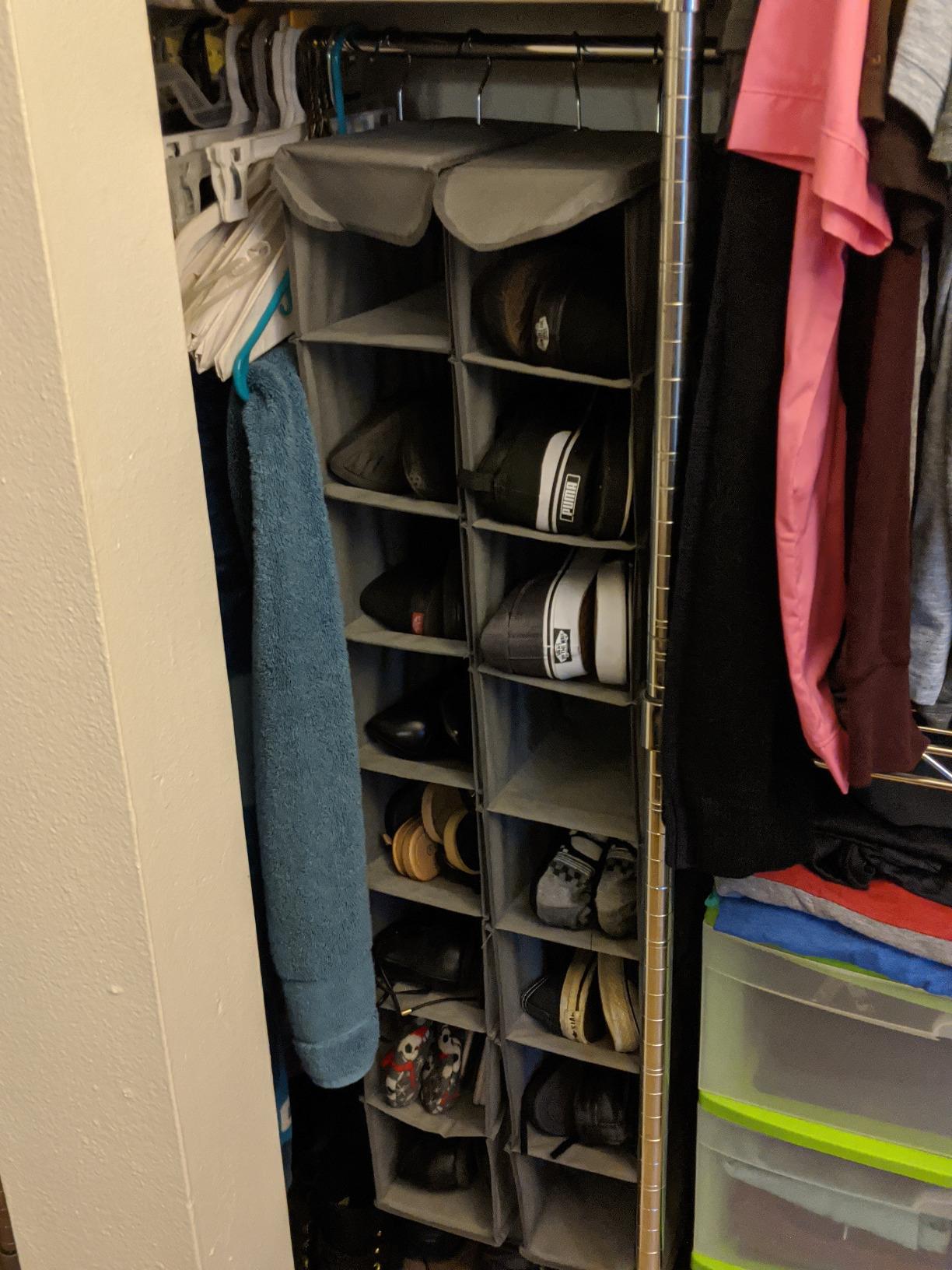 Whitmor Hanging Shoe Organizer, 8 Shelves-Hanging Closet Organizer, Hanging Shoe Rack for Small Closet, Hanging Shelves for Storage Shoes Clothes 11.5