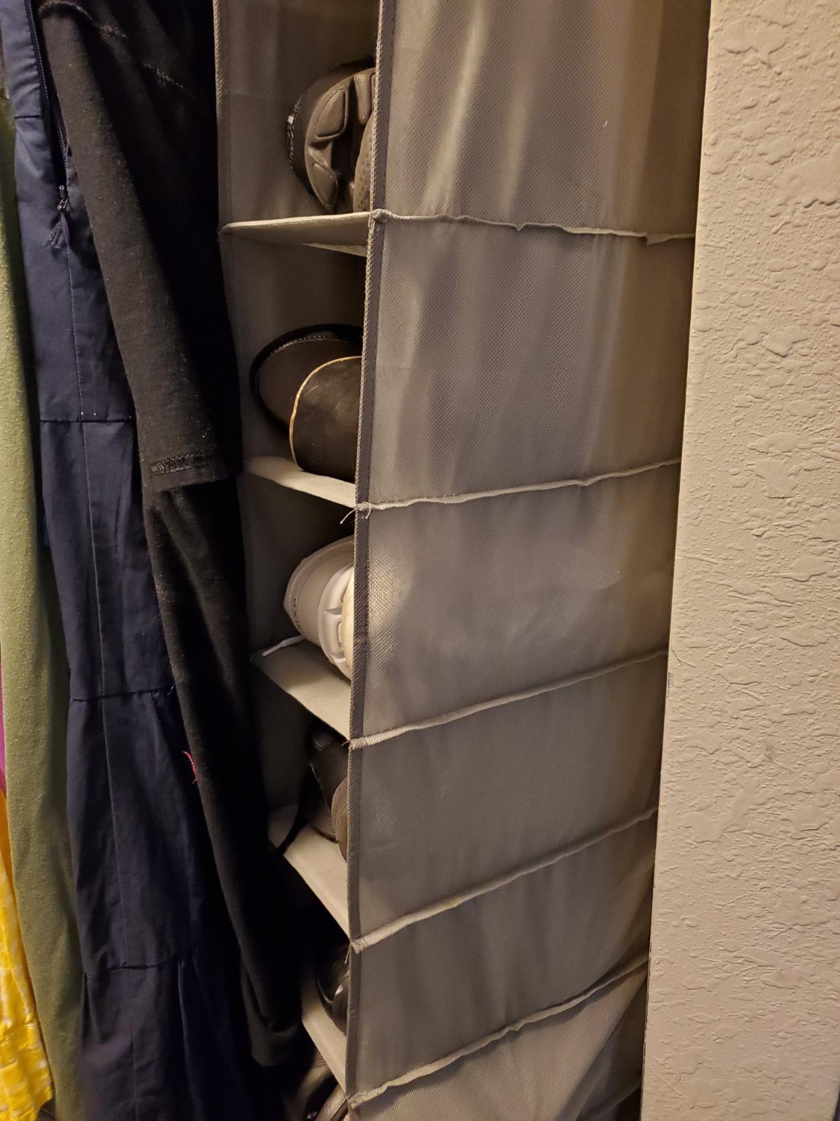 Whitmor Hanging Shoe Organizer, 8 Shelves-Hanging Closet Organizer, Hanging Shoe Rack for Small Closet, Hanging Shelves for Storage Shoes Clothes 11.5