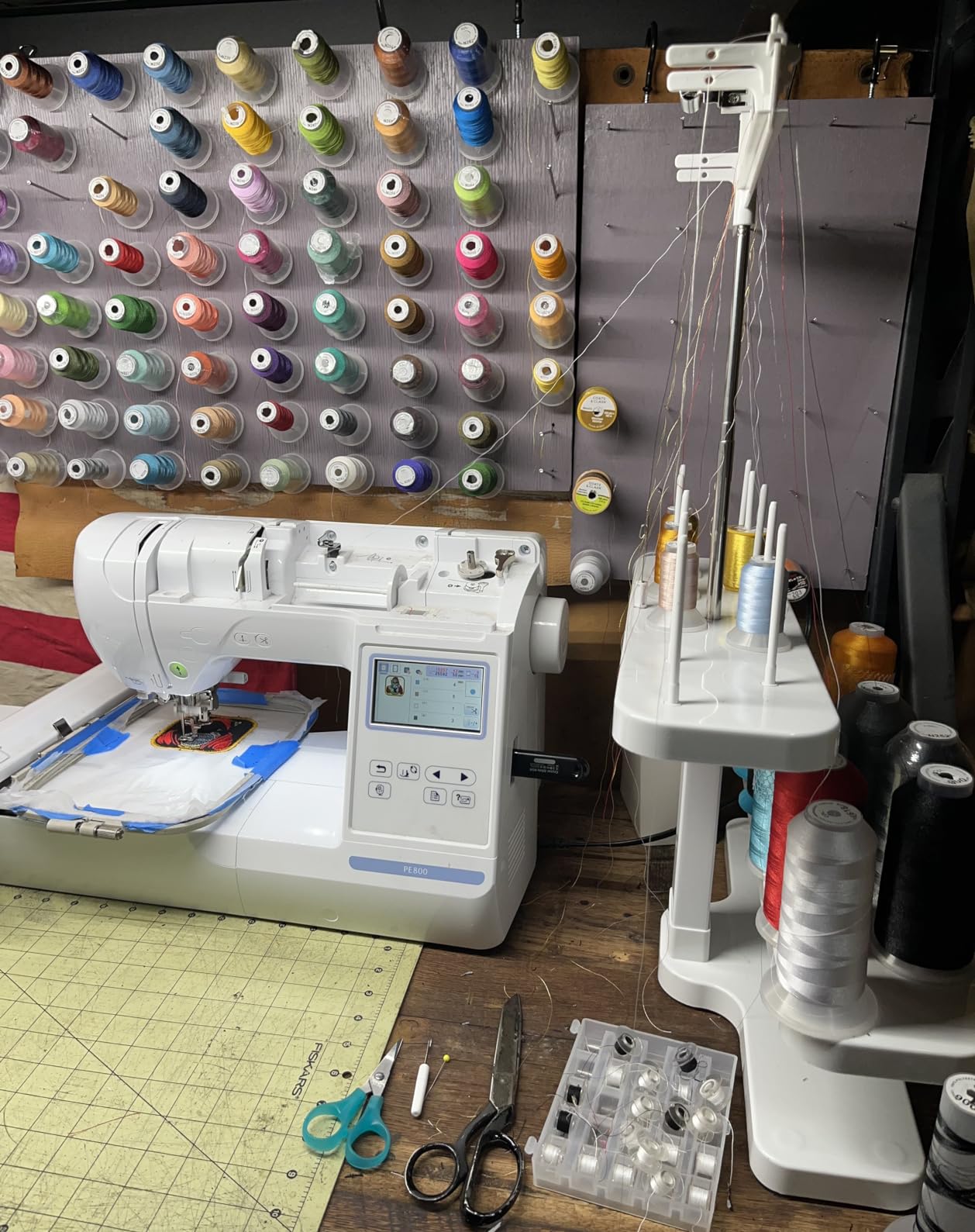 20 Spool Thread Stand for All Home Embroidery Machines Brother Babylock Janome Bernina Pfaff etc.. customer photo 1