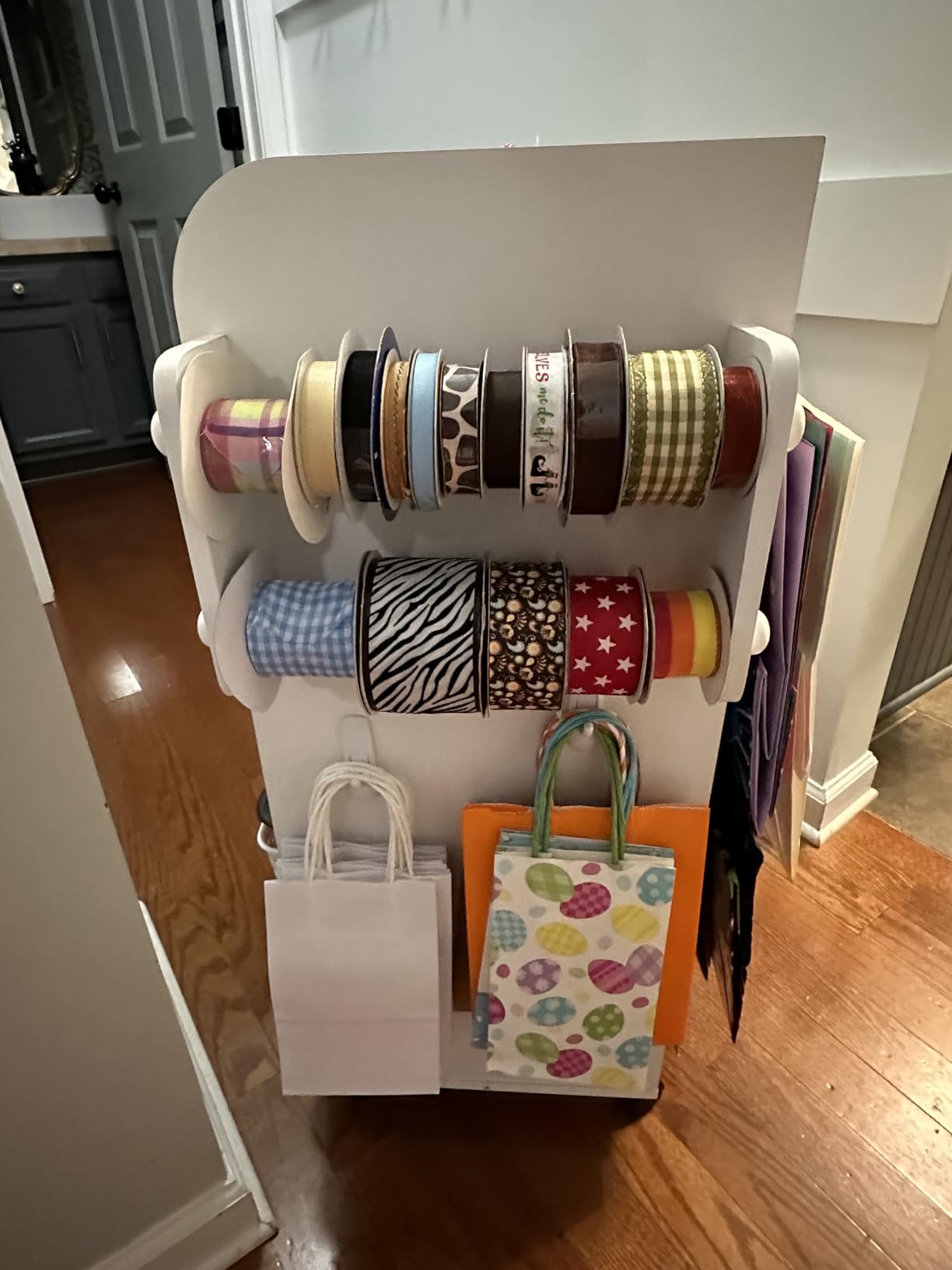 Honey-Can-Do Deluxe Rolling Craft Storage Cart with Locking Wheels | Organizer for 30-inch Wrapping Paper, Ribbon Spools, Tools & Supplies | 3 Drawers & Open Shelves customer photo 1