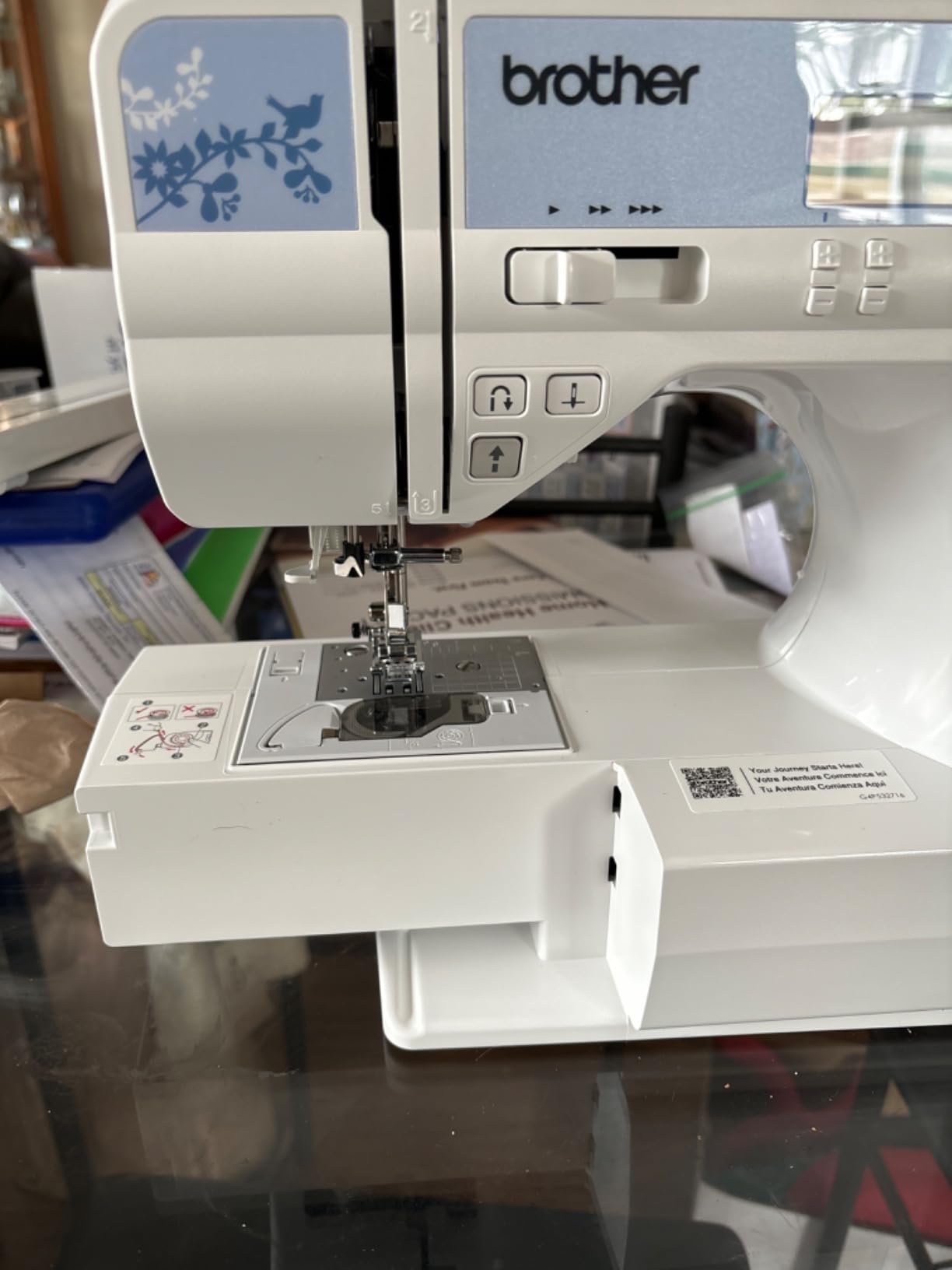 Brother CS7205 Computerized Machine, 150 Built Stitches, 1 Font, Wide Table, 11 Sewing Feet, White customer photo 1