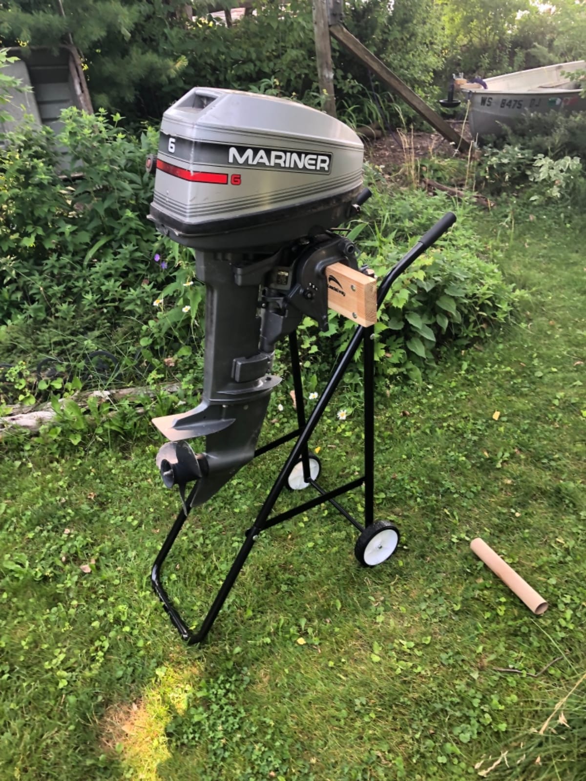 LEADALLWAY 220lb Outboard Boat Motor Stand Display Carrier Cart Dolly Storage for Maximum 30 HP Small to Medium Boat Engine customer photo 1