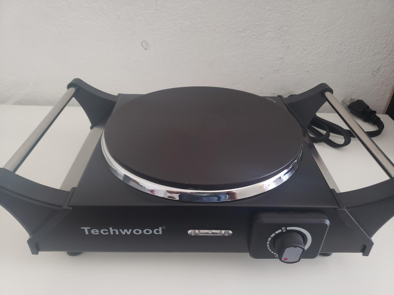Techwood Hot Plate Portable Electric Stove 1500W Countertop Single Burner with Adjustable Temperature & Stay Cool Handles, 7.3” Cooktop for Dorm Office/Home/Camp, Compatible for All Cookwares customer photo 1