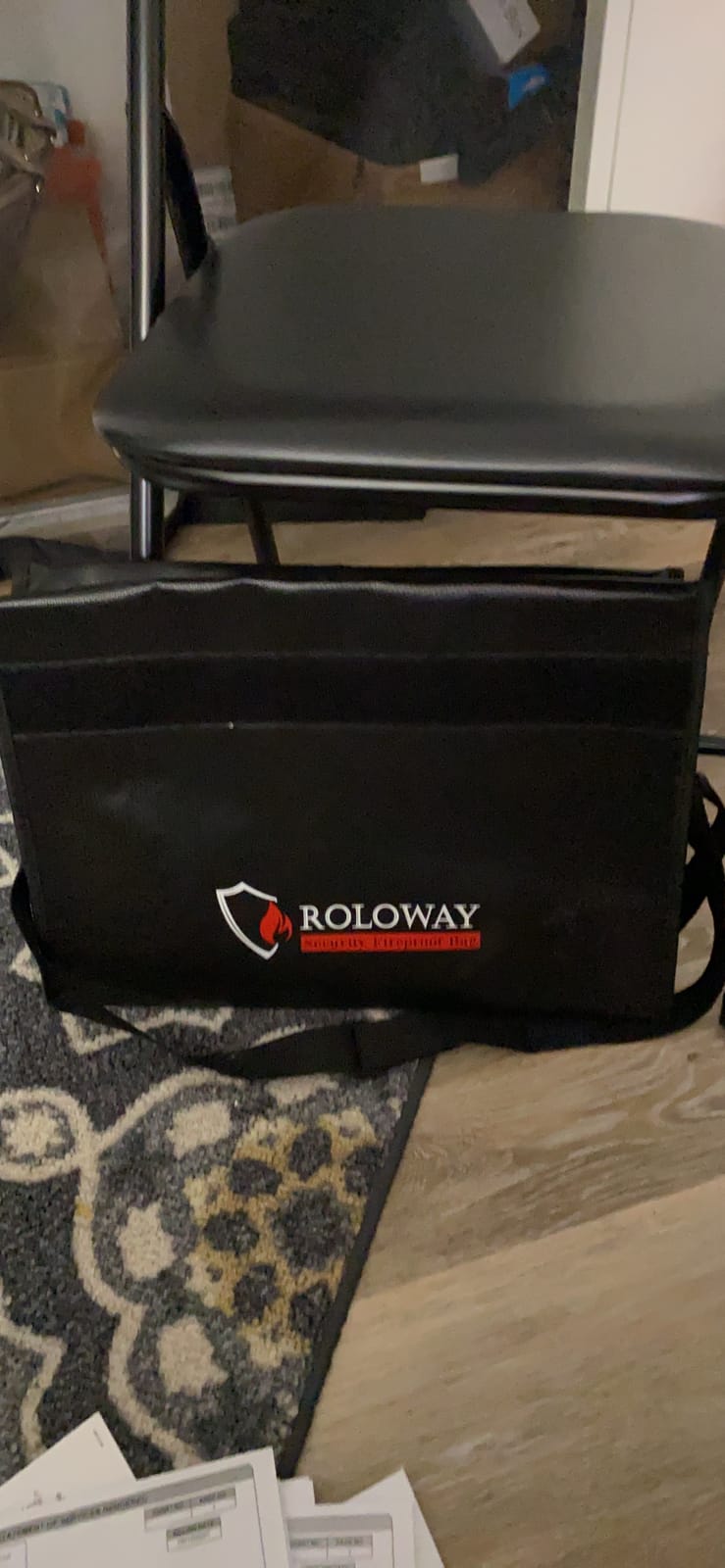 ROLOWAY Large (17 x 12 x 5.8 inches) Fireproof Bag, Water Resistant Fireproof Document Bag Safe for Money, Documents and Valuables Storage customer photo 2