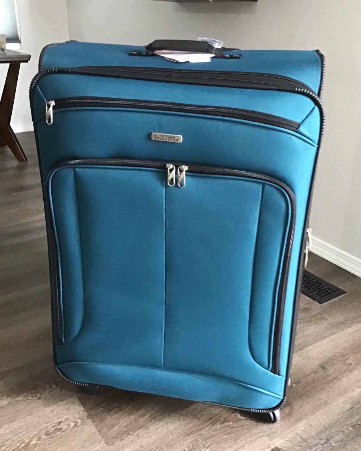 American Tourister Pop Max Softside Luggage with Spinner Wheels, Teal, 3-Piece Set (21/25/29) customer photo 2