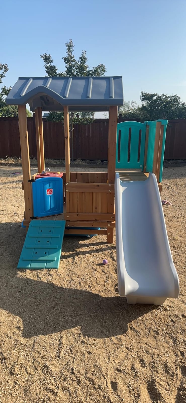 Step2 Woodland Adventure Playhouse & Slide, Kids Outdoor Playset, Backyard Playground Set, Swings, Storage Drawer, Made of Wood & Durable Plastic, Outside Jungle Gym, for Children 3-8 Years Old customer photo 1