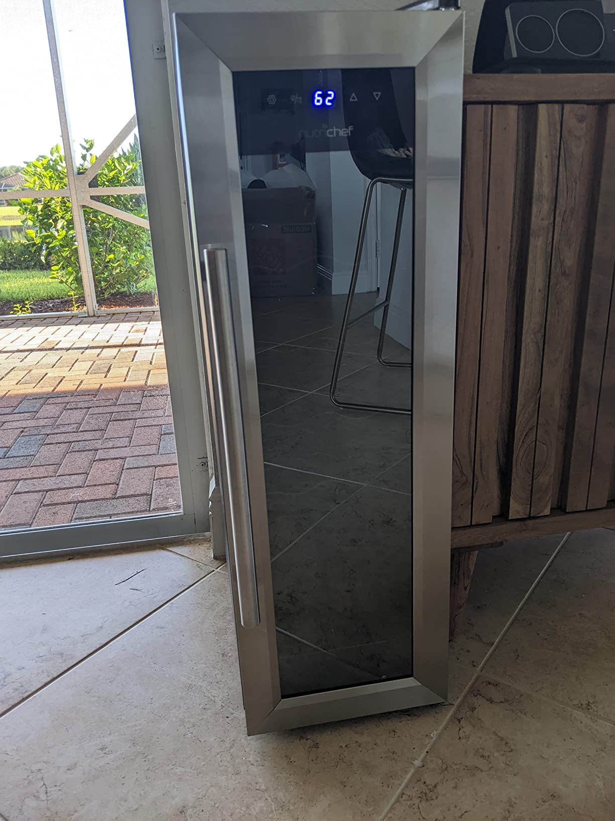 Nutrichef 12 Bottle Stainless Steel Slim Wine Fridge | Red & White Wine Chiller | Adjustable Temperature Control, Ultra Quiet Operation & Energy Efficient | Mini Wine Cooler Refrigerator | 31x10x17 IN customer photo 2