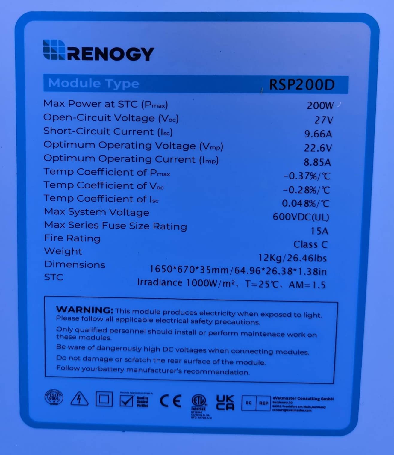 Renogy Solar Panels 200 Watt, N-Type Solar Panel 25% High-Efficiency 16BB customer photo 1
