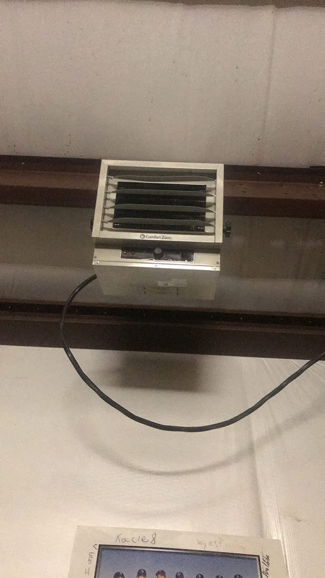 Comfort Zone Hard-Wired Ceiling Mount Garage Electric Space Heater, Fan-Forced, 5,000 watt, 240 volt, Overheat Protection, Thermal Cut-Out Switch, Ideal for Workshop & Garage, ETL Compliant, CZ220BK customer photo 2