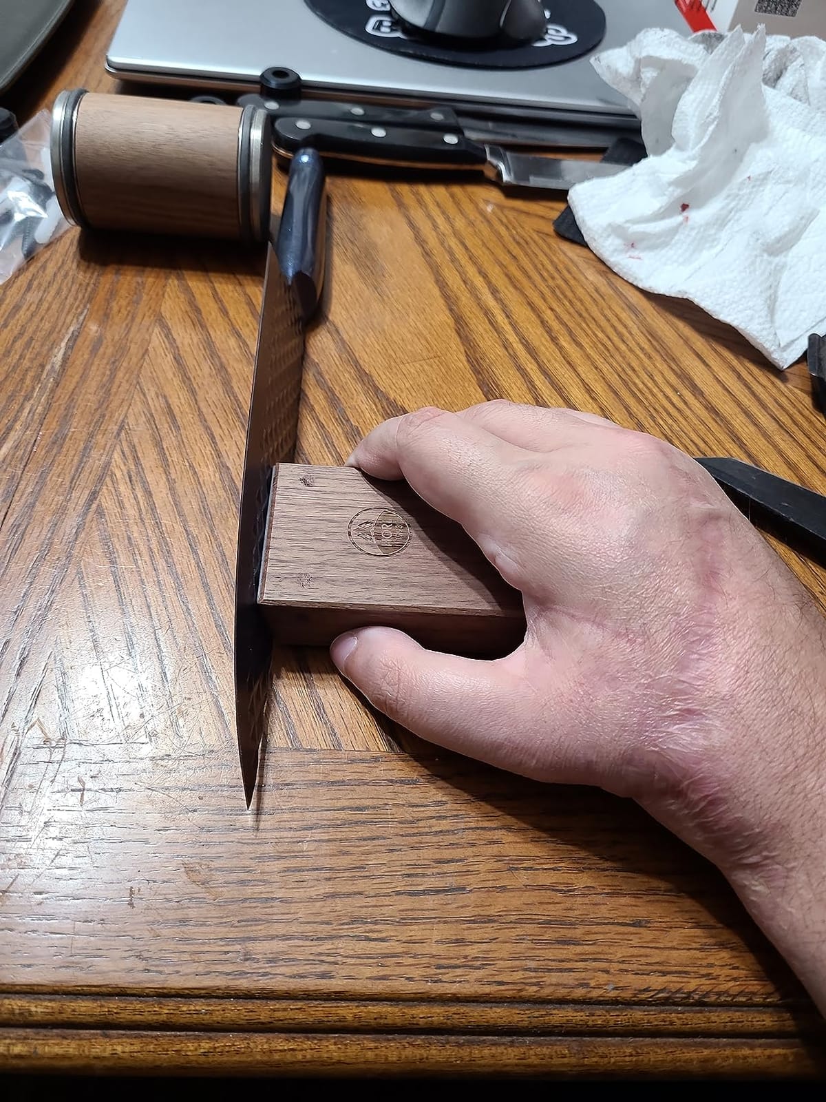 HORL 2 Walnut Rolling Knife Sharpener - Kitchen Knife Sharpener for Razor Sharp Edges Made in Germany - Easy Knife Sharpening Kit - Roller with Magnetic Holder with 15 & 20 Degrees customer photo 1