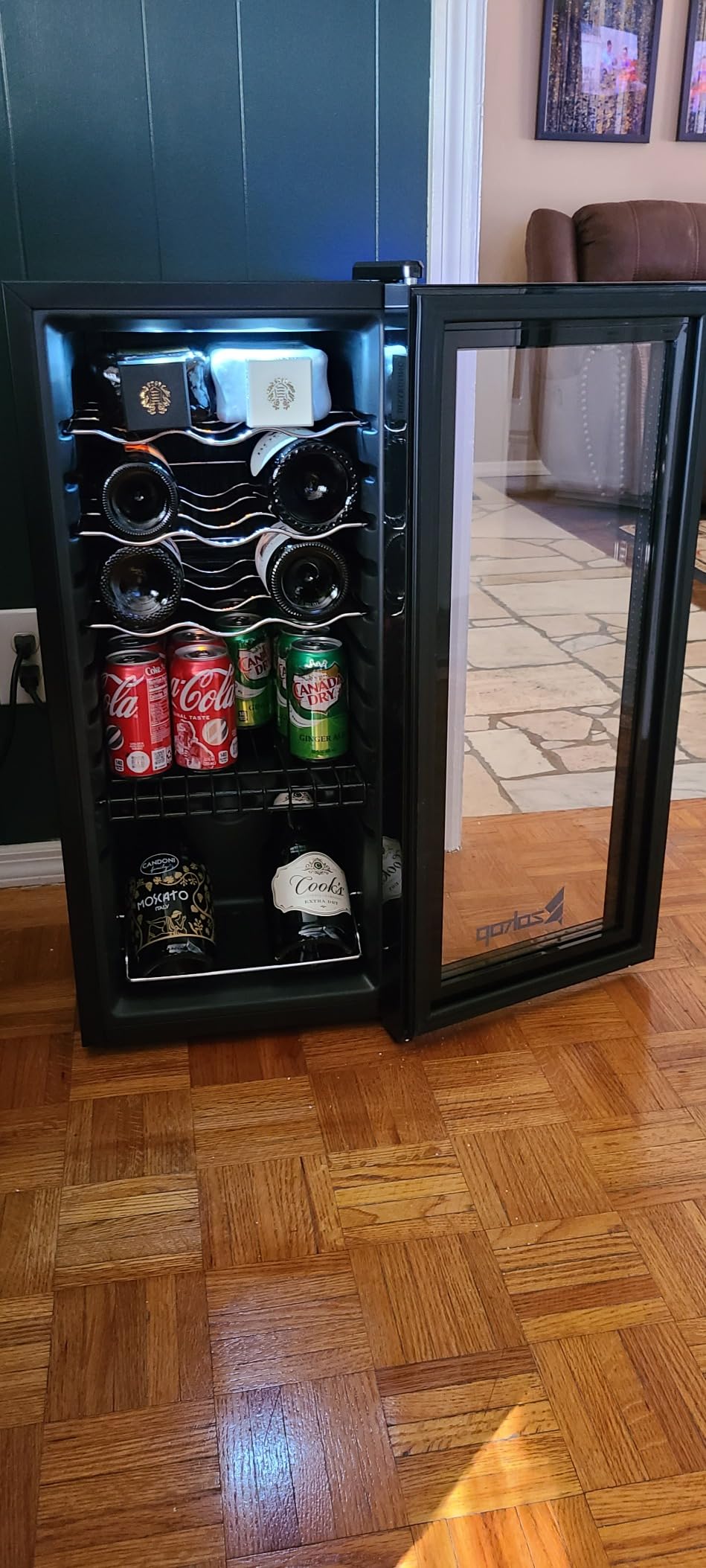 ROVSUN 18 Bottle Wine Fridge, Freestanding Compressor Wine Cooler Refrigerator, Beverage Wine Chiller with Digital Temperature Control & Double-layer Glass Door for Red White Wine, Champagne, Beer customer photo 2