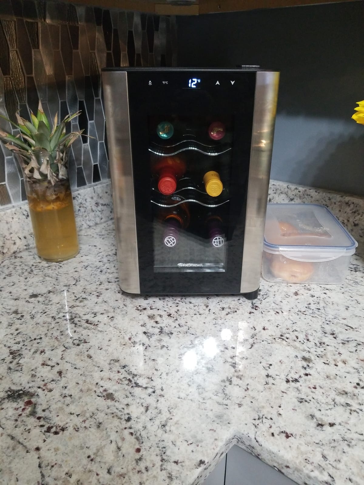 Wine Enthusiast 6-Bottle Countertop Wine Cooler – Compact Mini Wine Cooler for Kitchen or Bedroom with 3 Shelves, Energy-Efficient Cooling, Adjustable Digital Temperature Control customer photo 1