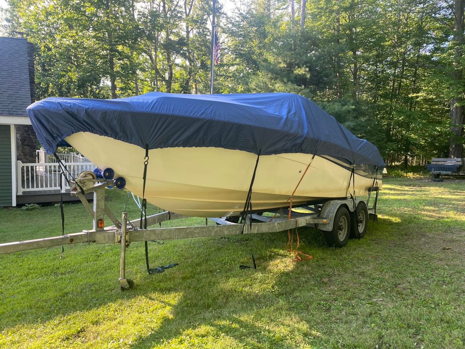 MSC Heavy Duty Waterproof Boat Cover, Trailerable Oxford Polyester Cover for V-Hull, Tri-Hull, Runabout, Fishing and Bass Boats (Model C - Length:16'-18.5' Beam Width: up to 94
