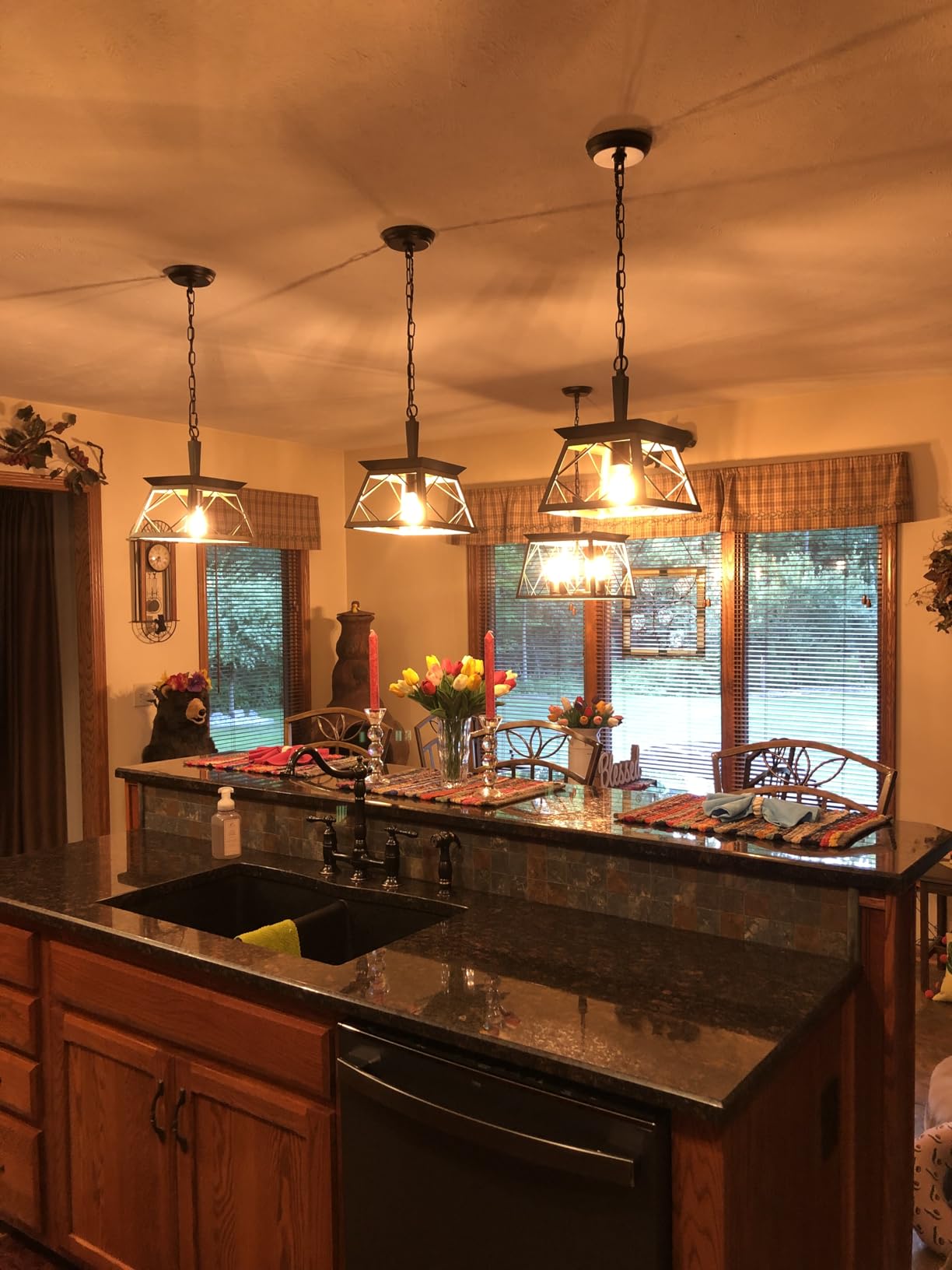 Q&S Dining Room Light Fixture,Farmhouse Chandeliers for Kitchen Island customer photo 1