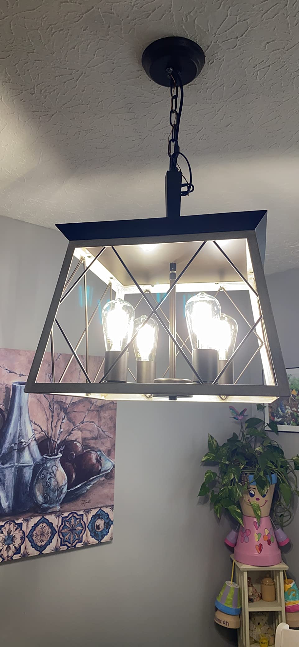 Q&S Dining Room Light Fixture,Farmhouse Chandeliers for Kitchen Island customer photo 2