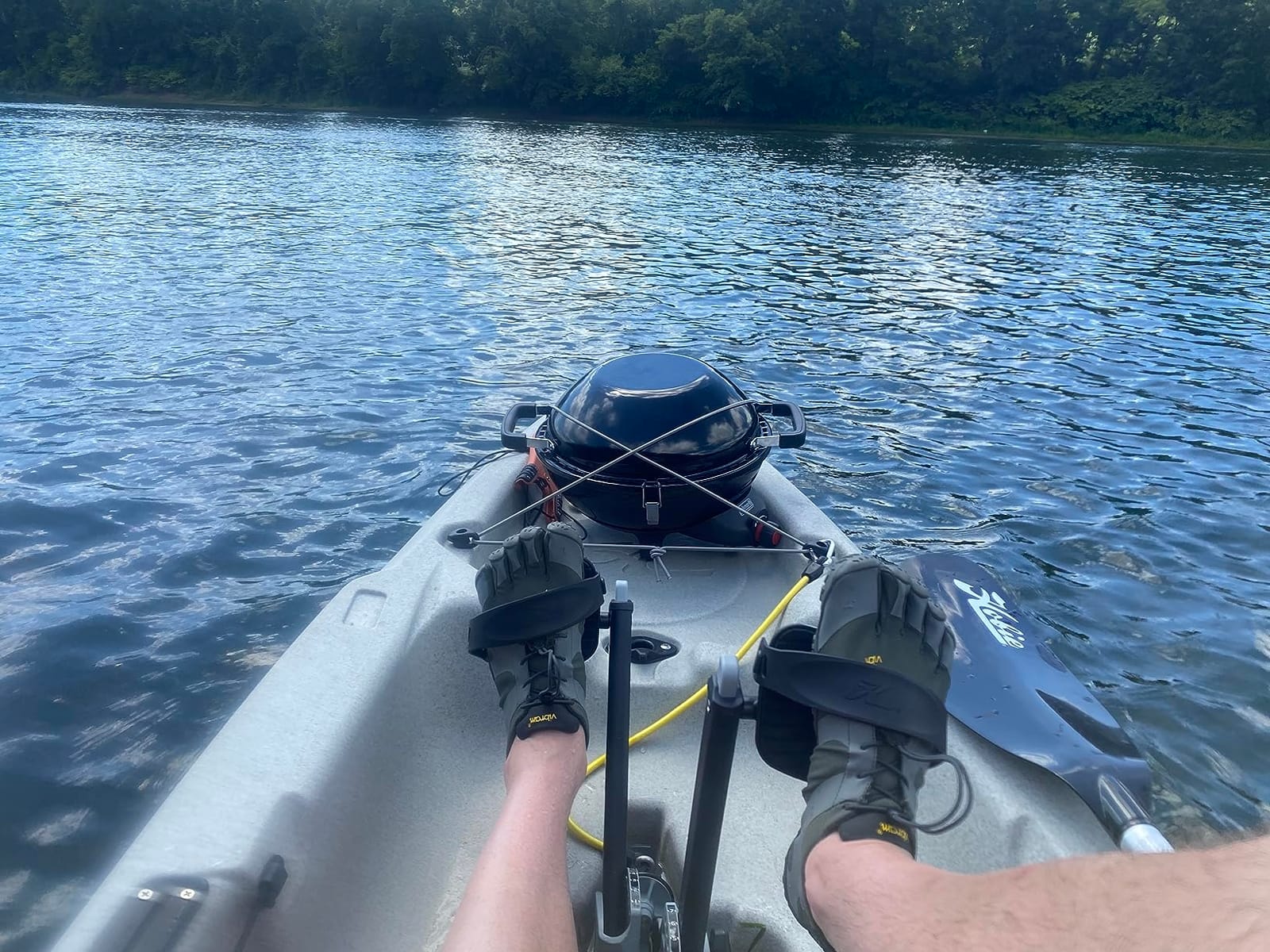 Canoe Anchor Grip - Boat, Float Tube & Kayak Fishing Accessories, Kayaking Equipment - Brush Clamp Anchor with Teeth - Gripper with 15ft Paracord - Rubber Grips - Coated Steel - customer photo 1