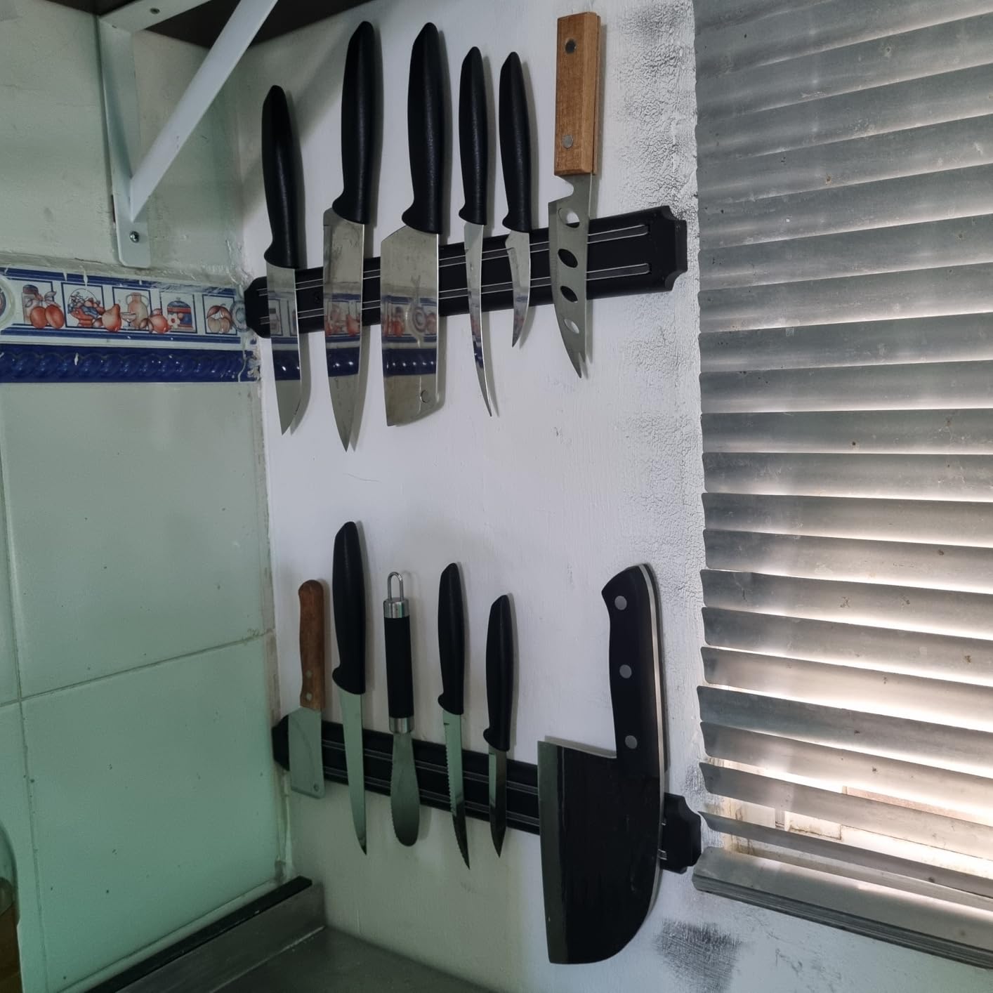 Magnetic Knife Strips(15 Inch X Set Of 2) Magnetic Knife Storage Strip, Knife Holder, Knife Rack, Knife Strip, Kitchen Utensil Holder, Tool Holder, Multipurpose Magnetic Knife Rack customer photo 1