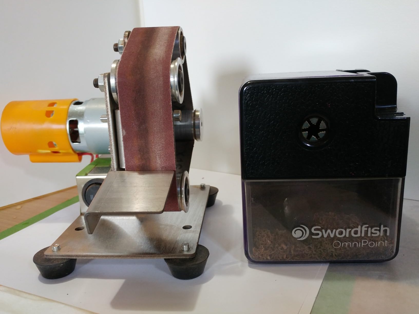 SI FANG Mini Electric Belt Sander Knife-Sharpener Small Bench Grinder customer photo 1