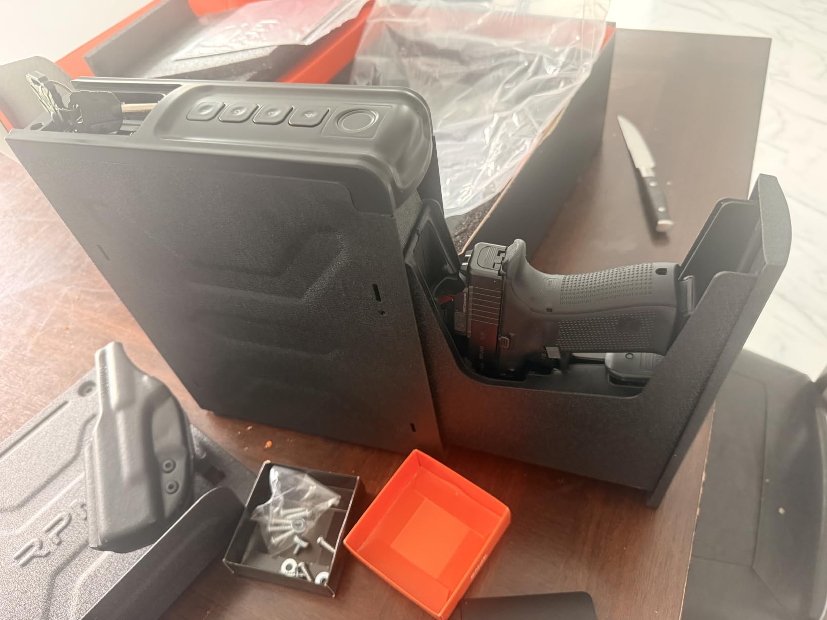 RPNB Bedside Gun Safe for Handgun,Biometric Handgun Safes,Small Pistol Safe customer photo 2