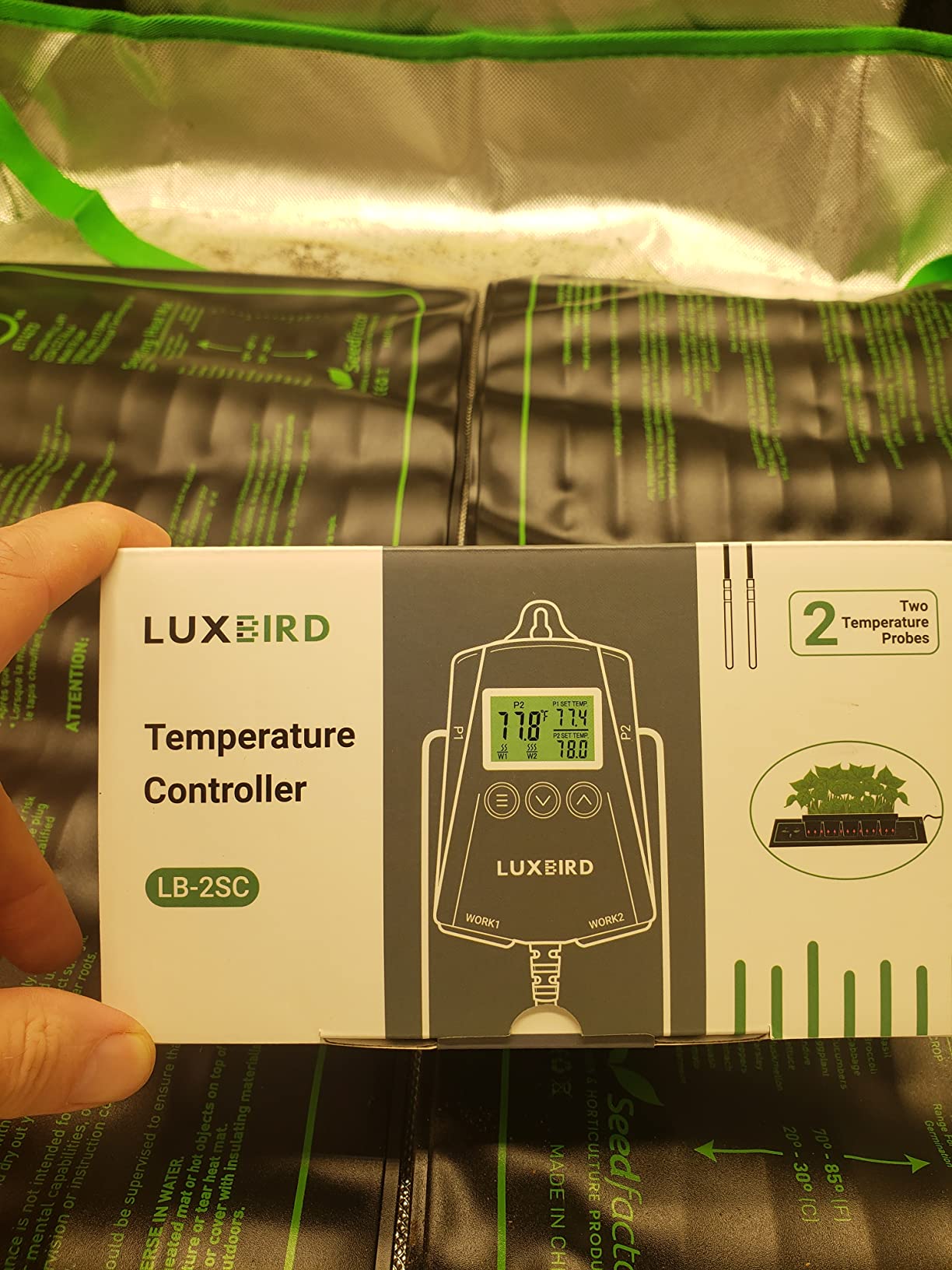 LUXBIRD Digital Temperature Controller LB-2SC, Thermostat Outlet for Reptile Terrarium Greenhouse Grow Tent, 2-Year Warranty, 2-Year Warranty (Green) customer photo 1