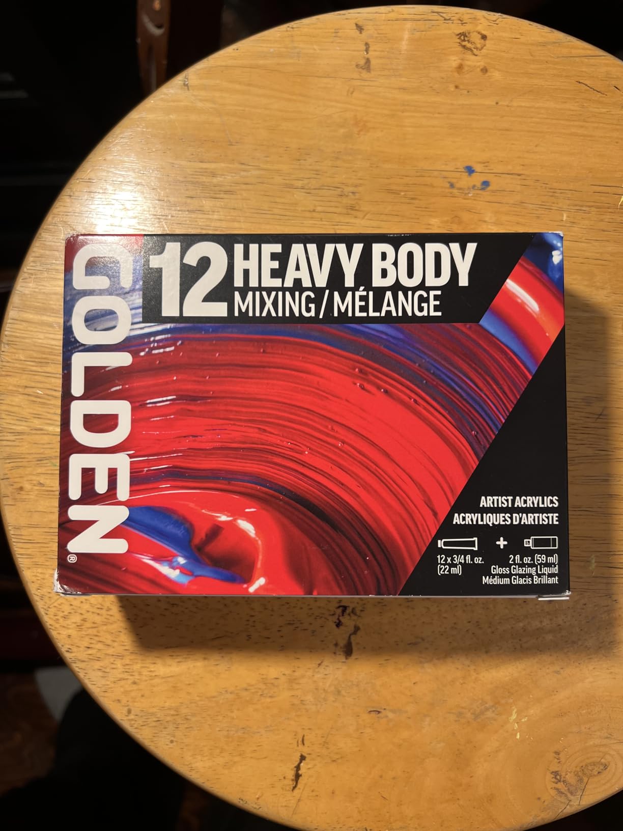 GOLDEN Heavy Body Acrylics Mixing Set, 12 x 22 ml Tubes + Glazing Liquid customer photo 2