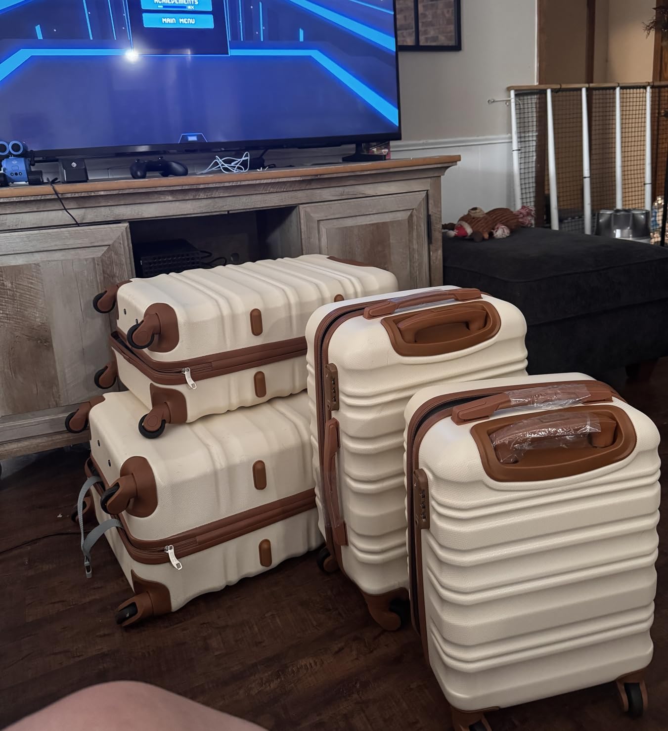 LONG VACATION Luggage Set 6 Piece Luggage ABS hardshell TSA Lock Spinner Wheels Luggage Carry on Suitcase (NAVY, 6 piece set) customer photo 1