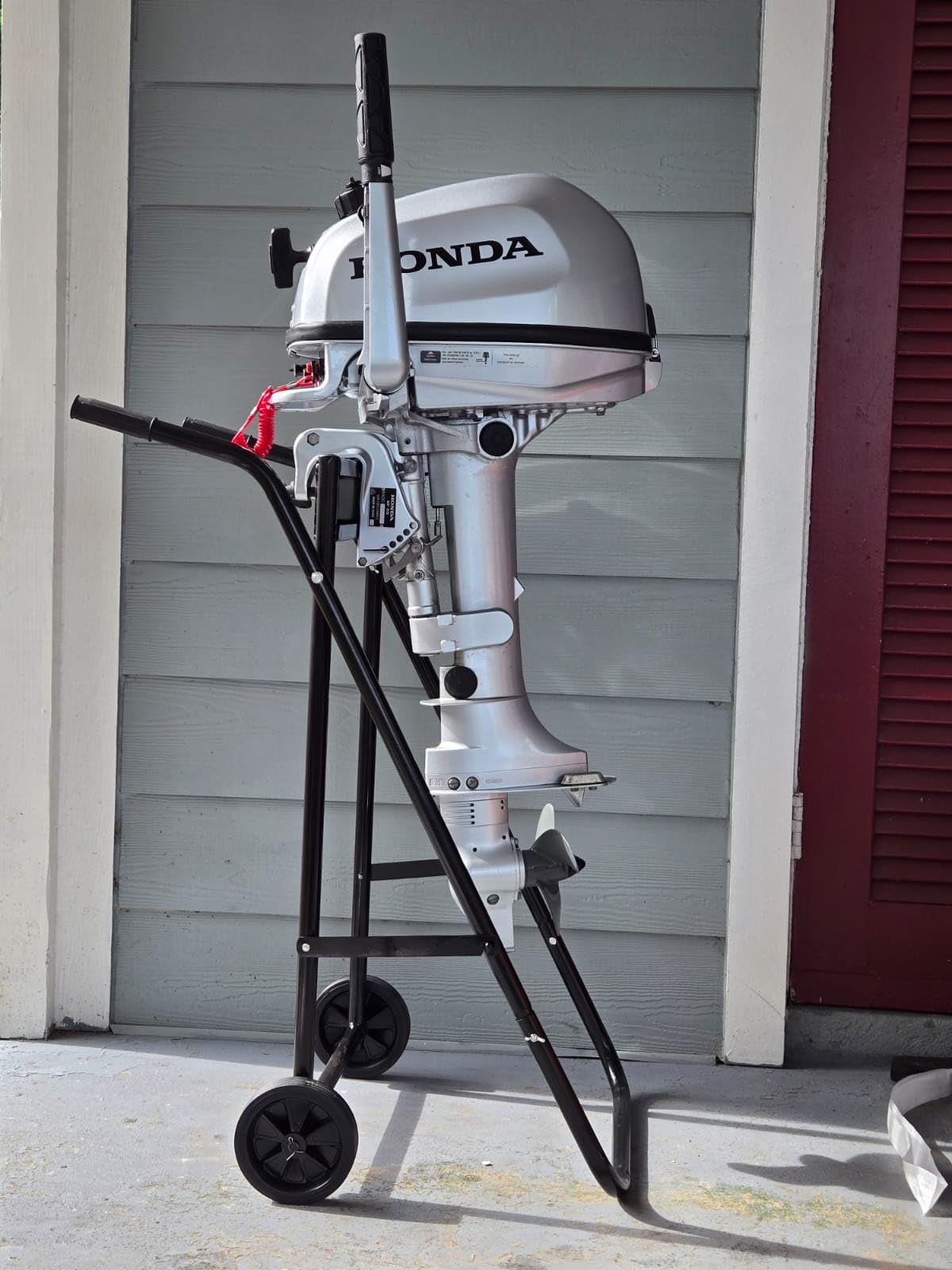 Outboard Boat Motor Stand,165LB Load Outboard Motor Carrier Multi Purposed Portable Boat Motor Engine Trolley for Repair,Maintenance,Storage customer photo 1
