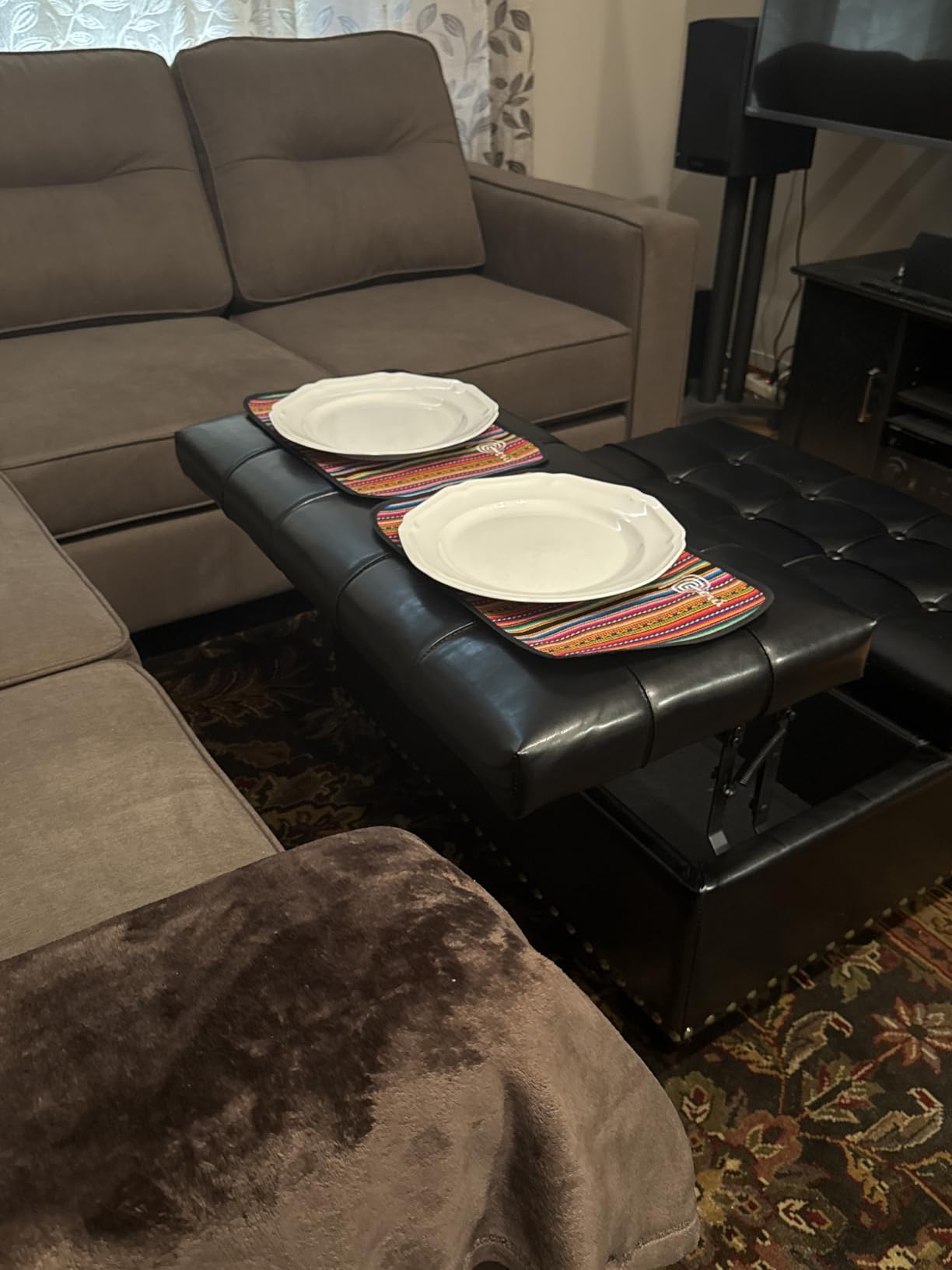 FiveWillowise 31.5 Inch Large Square Ottoman with Storage,Faux Leather customer photo 2