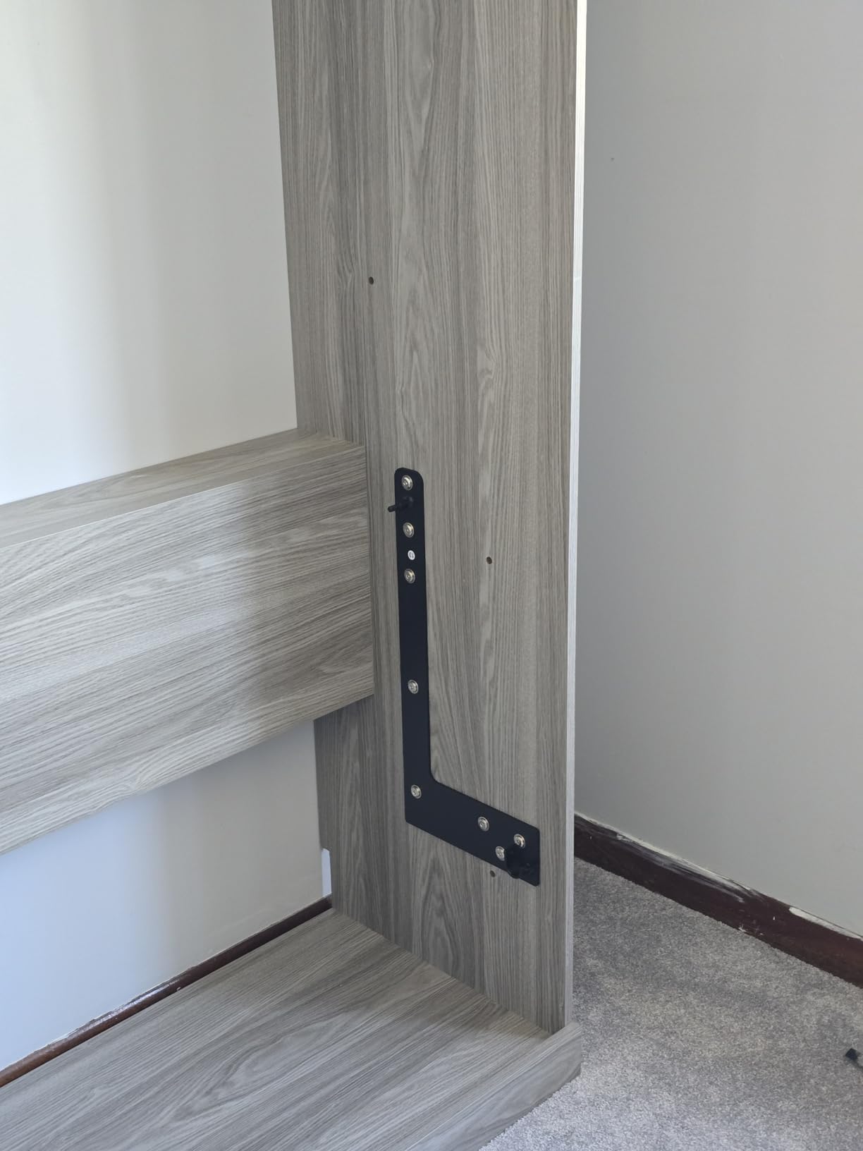 SOFTSEA Full Size Murphy Bed, Foldable Wall Bed with Gas Struts, Vertical Murphy Bed Space-Saving for Guest Room Bedroom Office, No Box Spring Needed, Grey customer photo 2