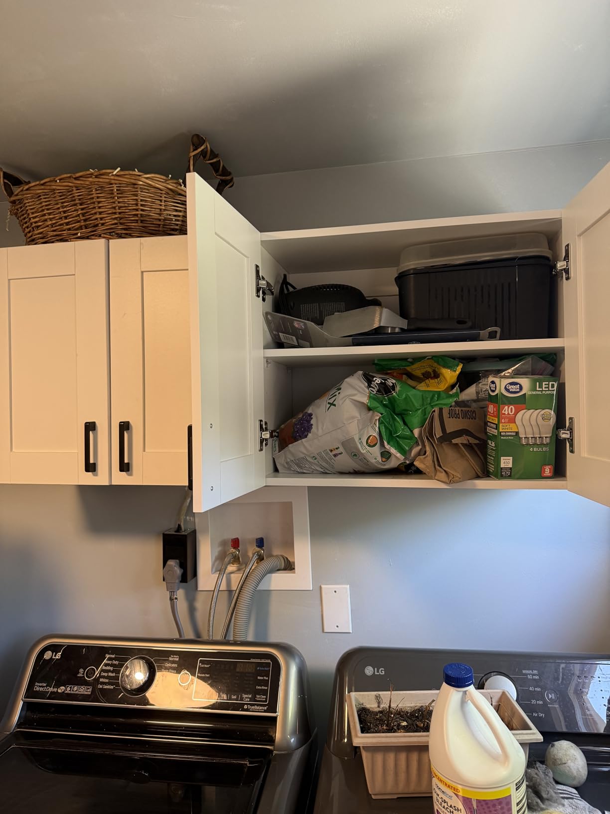 White Laundry Room Cabinets and Storage with 4 Doors and Utility Adjustable Shelf,Gabinetes Para Cocina Cupboard Kitchen Organizers and Storage Pantry Wall Mounted 12.4