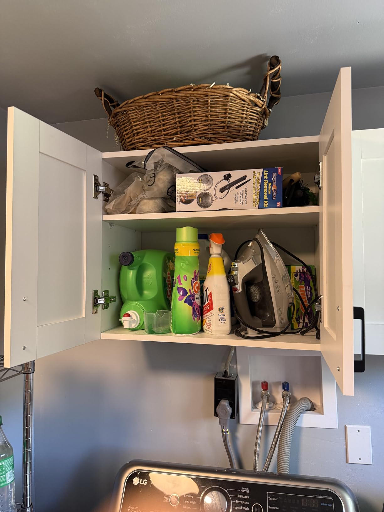 White Laundry Room Cabinets and Storage with 4 Doors and Utility Adjustable Shelf,Gabinetes Para Cocina Cupboard Kitchen Organizers and Storage Pantry Wall Mounted 12.4