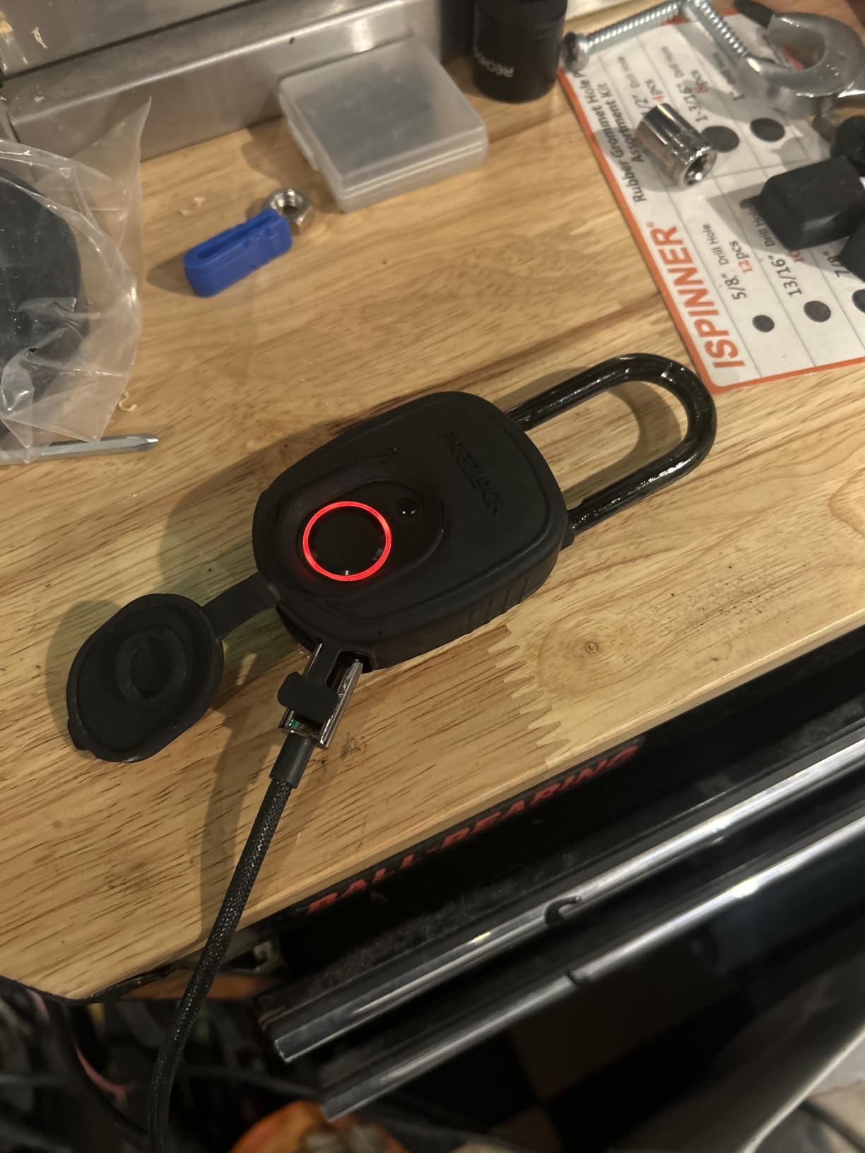 Smart Fingerprint Padlock with Key, Biometric Padlock with APP, Suitable for Outdoor and Heavy Duty, IP65 Waterproof. customer photo 1