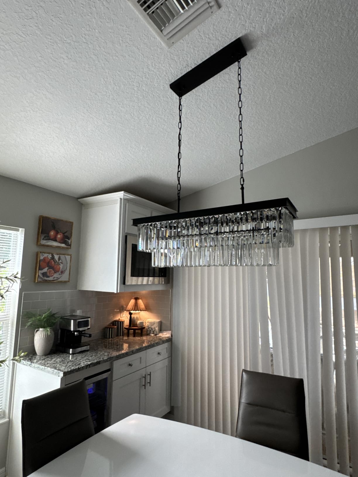 Weesalife Black Crystal Chandeliers for Dining Room,15-Lights L40 Inch customer photo 1