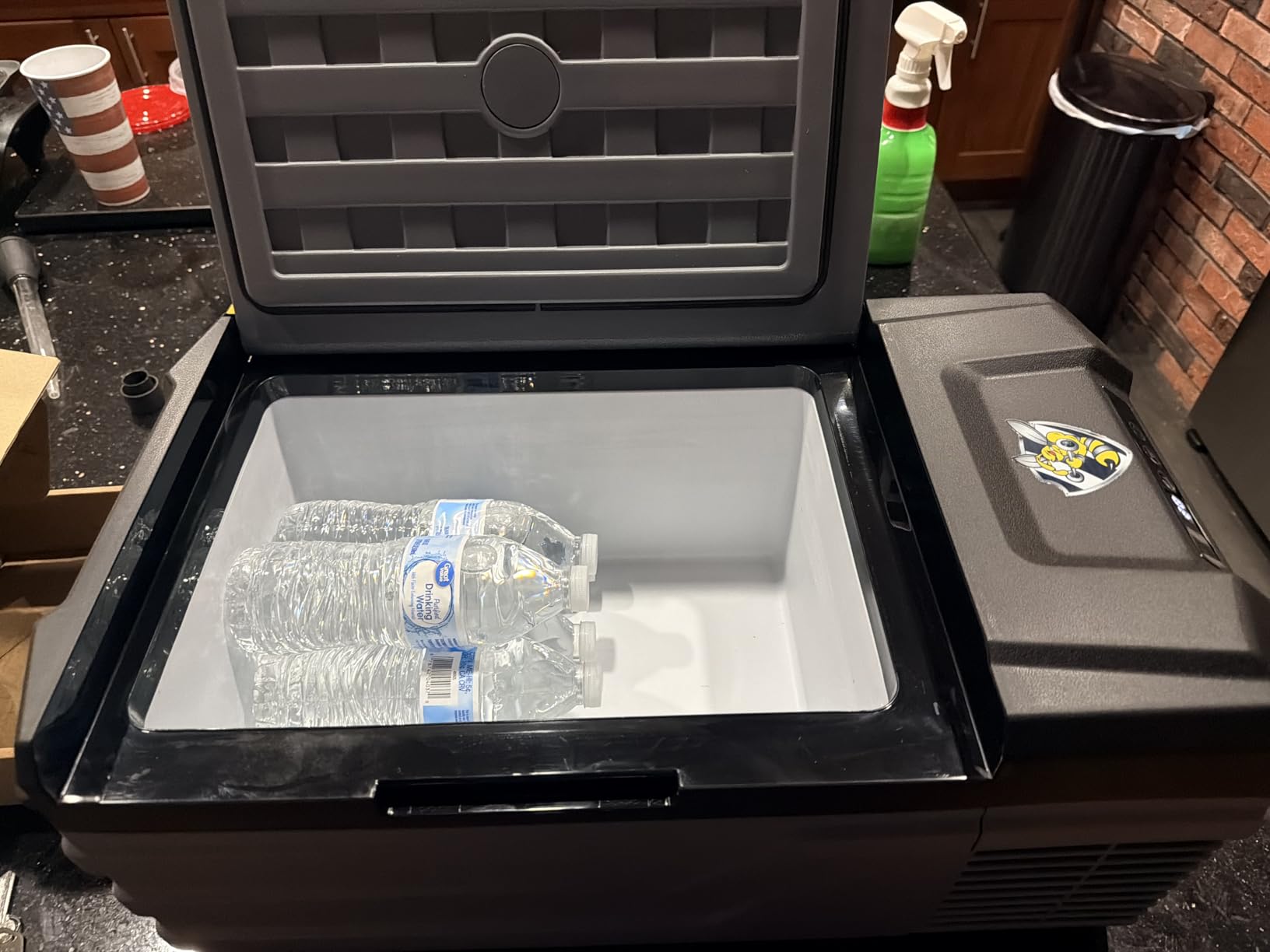 YELLOW JACKET 12 Volt Car Refrigerator, 16 Quart Electric Cooler, Portable Car Fridge for Outdoor Camping Travel, 12V/24V DC 110~240 Volt AC Refrigerator for Truck RV Home Office,-4℉-68℉ customer photo 2