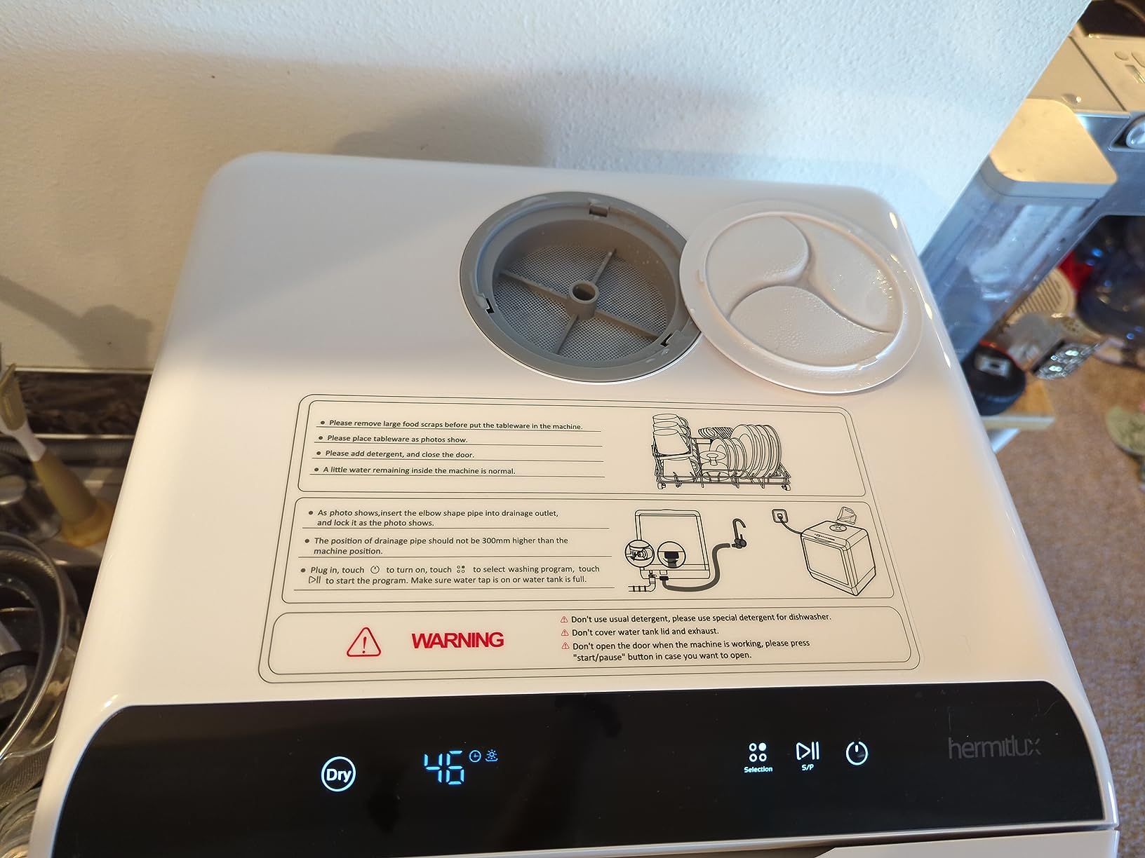 Hermitlux Countertop Dishwasher, 7 Washing Programs Portable Dishwasher customer photo 1