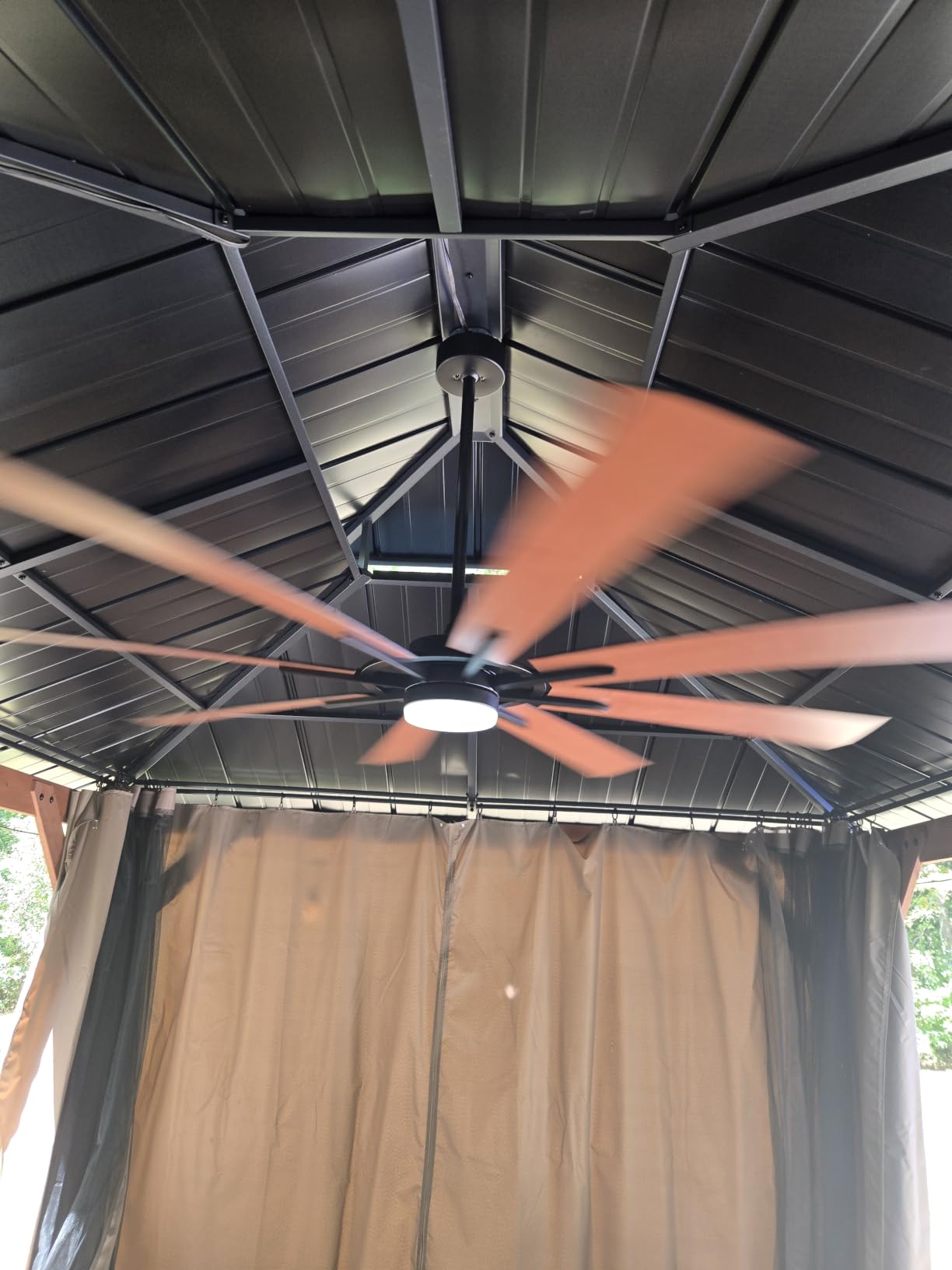 Large Ceiling Fan No Light: Modern 72 Inch 8 Blade Outdoor Ceiling Fans with Remote APP Control - Black Big Fan without Light Indoor Reversible 6 Speed Quiet DC Motor customer photo 1