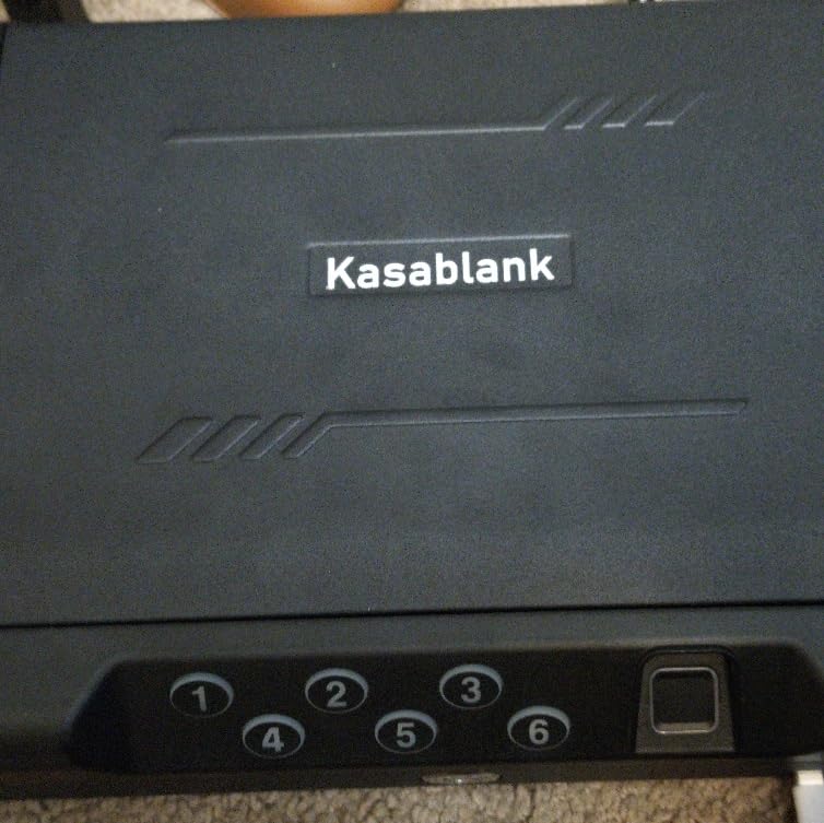 Biometric Fingerprint Handgun Safe, Small Nightstand Gun Lock Box with 3 Access Modes, 0.1s Quick Fingerprint Unlock & Voice Prompt, Heavy Steel Pistol Storage Box for Bedroom Home and Vehicle Use customer photo 1